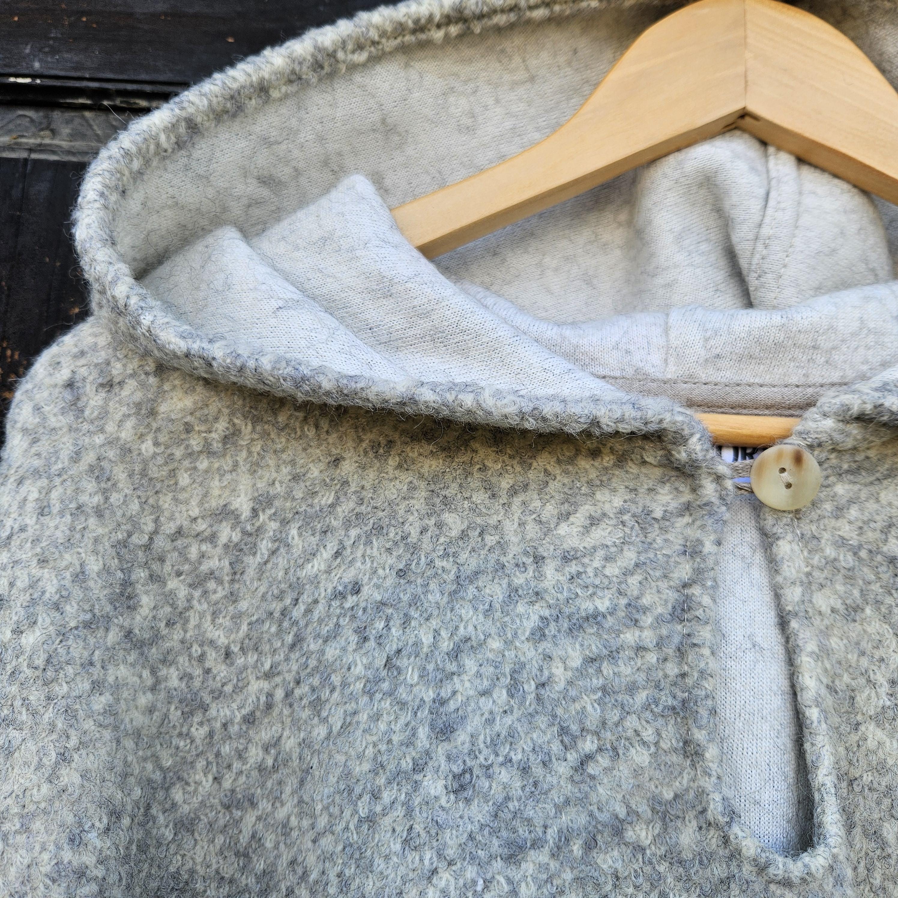 Wool poncho OLAND - Unisex ruana cape NAVY wool blanket poncho with or without  hood - Comfortable cape cloak shawl outdoor for men women