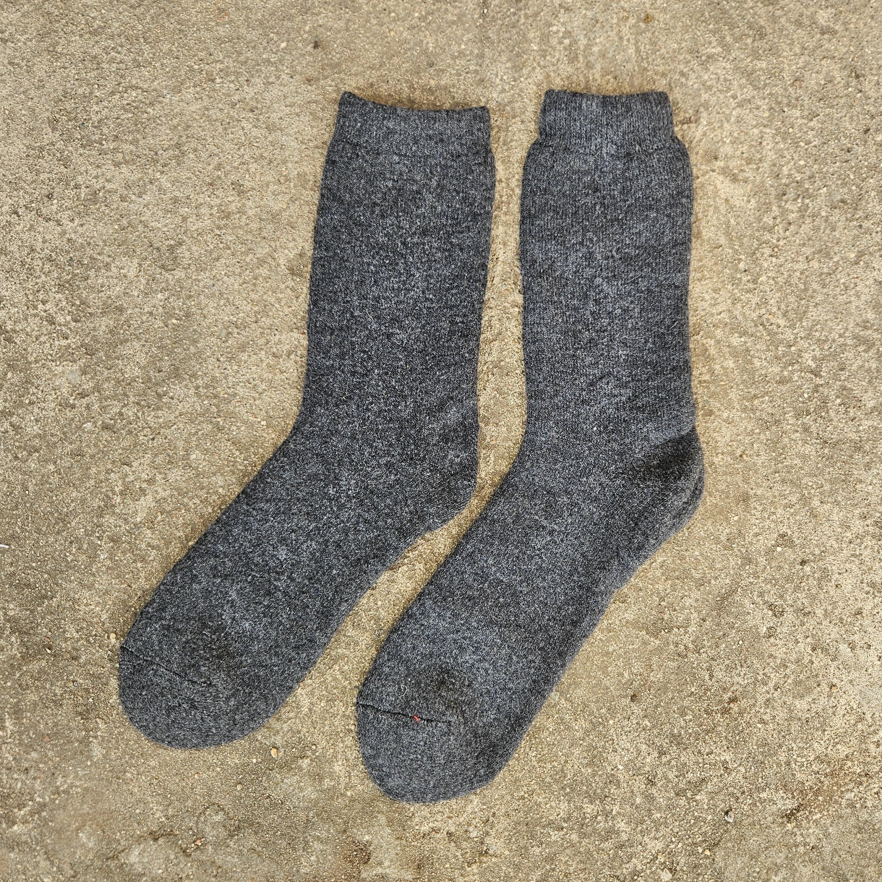 MERINO WOOL Socks thicker - Size EUR 39-42 43-46 Men Unisex Classic Brown Gray Back Navy  - Nordic walking socks Hiking everyday warm socks