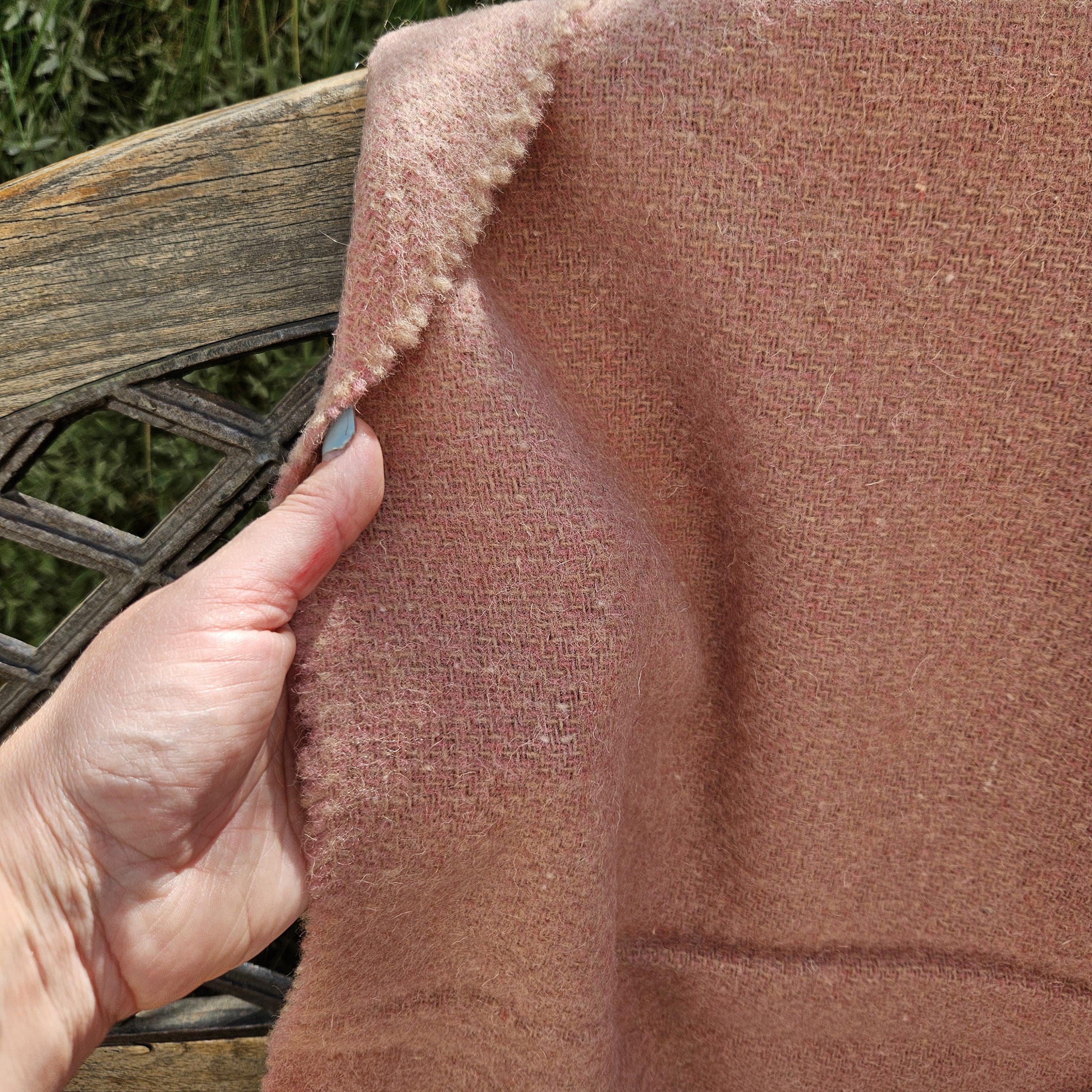 Lambswool Blanket - Reversible Natural Wool Plaid Throw | Cozy Warm Winter Cover