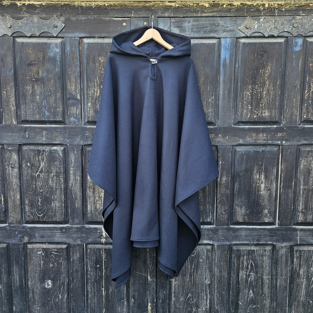 Wool Poncho - Unisex Ruana Cape With Hood | Purple Wool Blanket Poncho