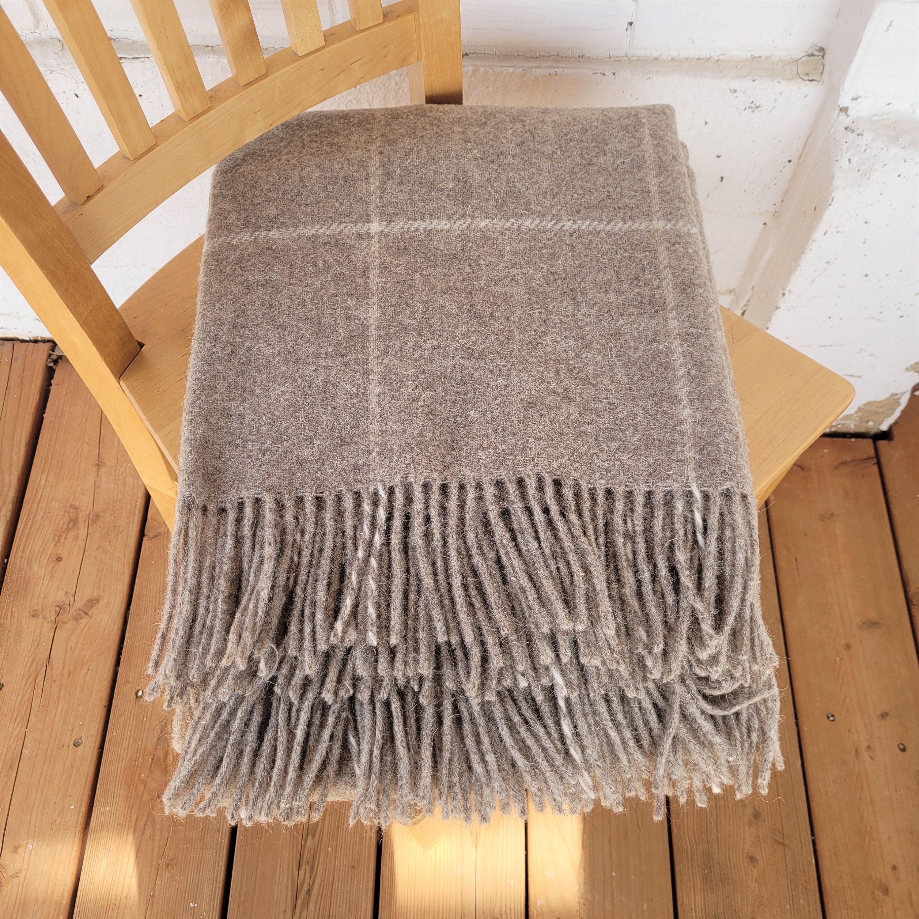New Zealand Wool Blanket – Warm Winter Throw | Natural Wool Cover, Cozy Plaid
