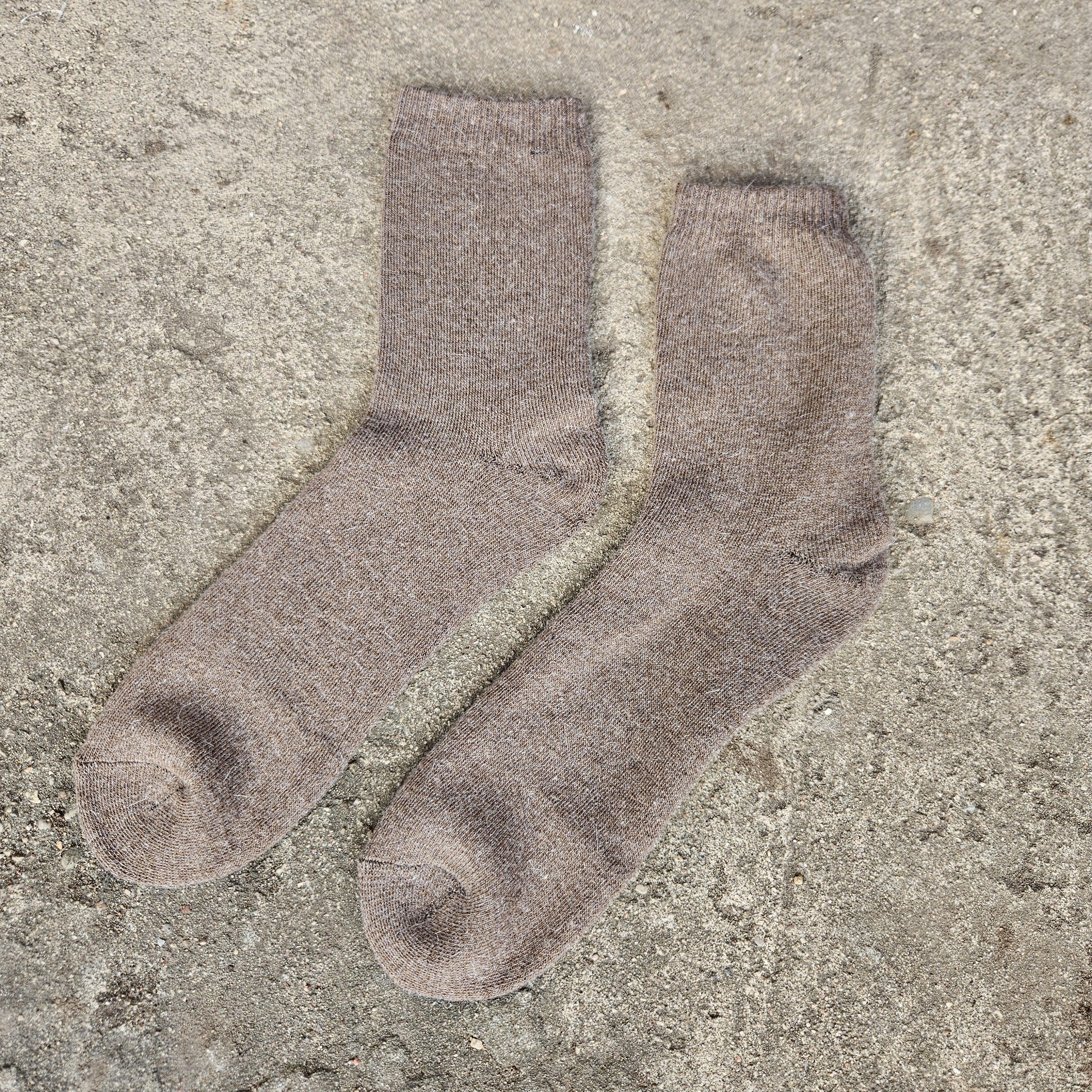 Thicker Merino Wool Socks - Warm Nordic Hiking Socks Beige Gray Unisex
