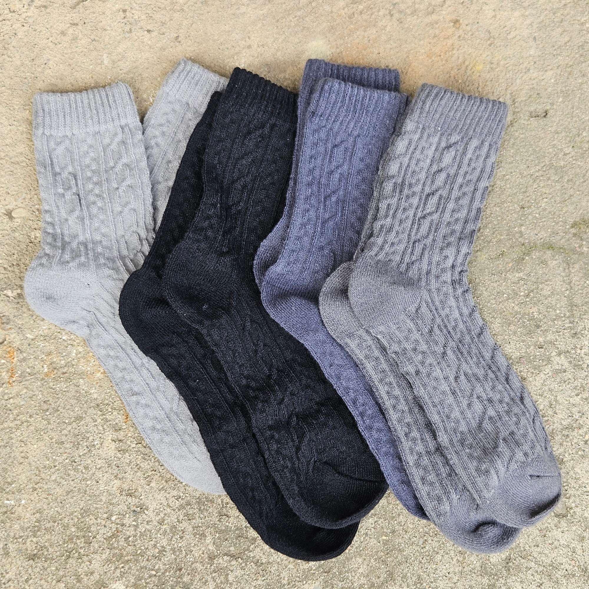 Thin Merino Wool Socks - Lightweight Gray Nordic Warm Hiking Socks For Men & Women
