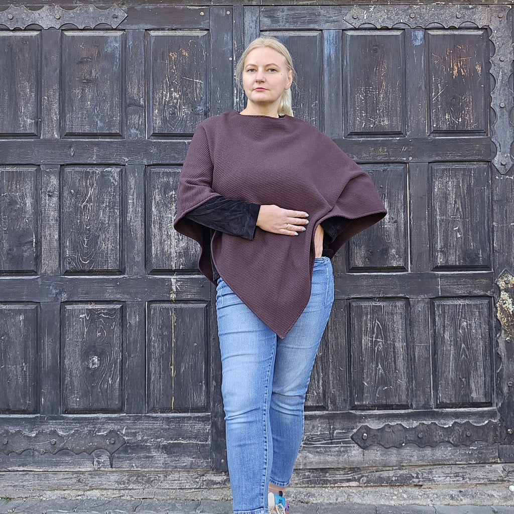 Wool Blanket Poncho - Soft Brown Wool Cape | Comfortable Unisex Hooded Shawl