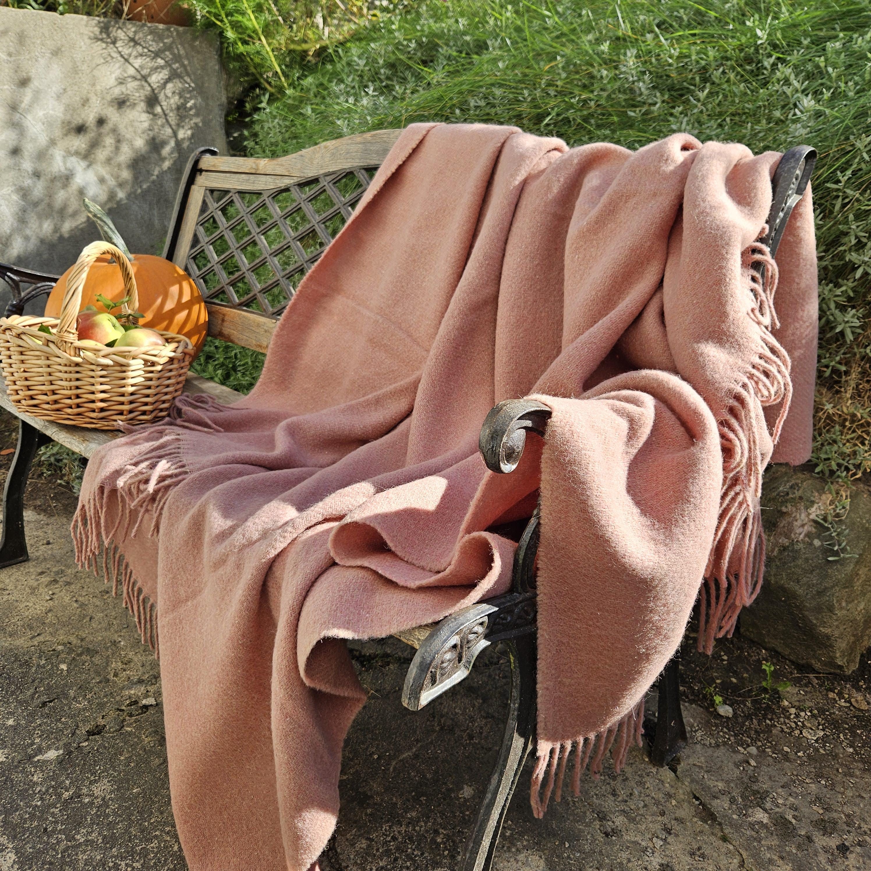 Lambswool Blanket - Reversible Natural Wool Plaid Throw | Cozy Warm Winter Cover