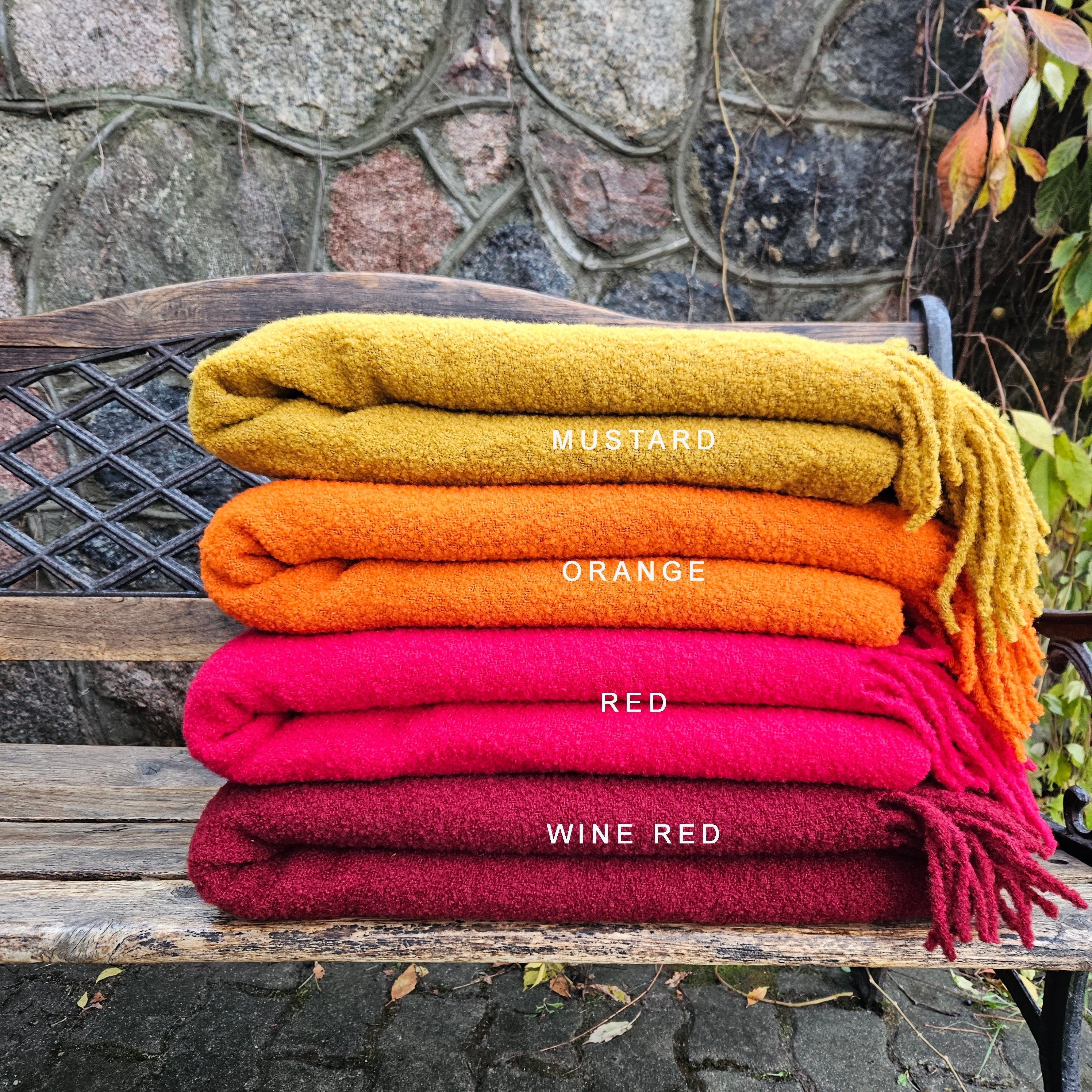 Wool Blanket Poncho Kiruna – Hooded Wool Cape with Fringes | Cozy Outdoor Wrap