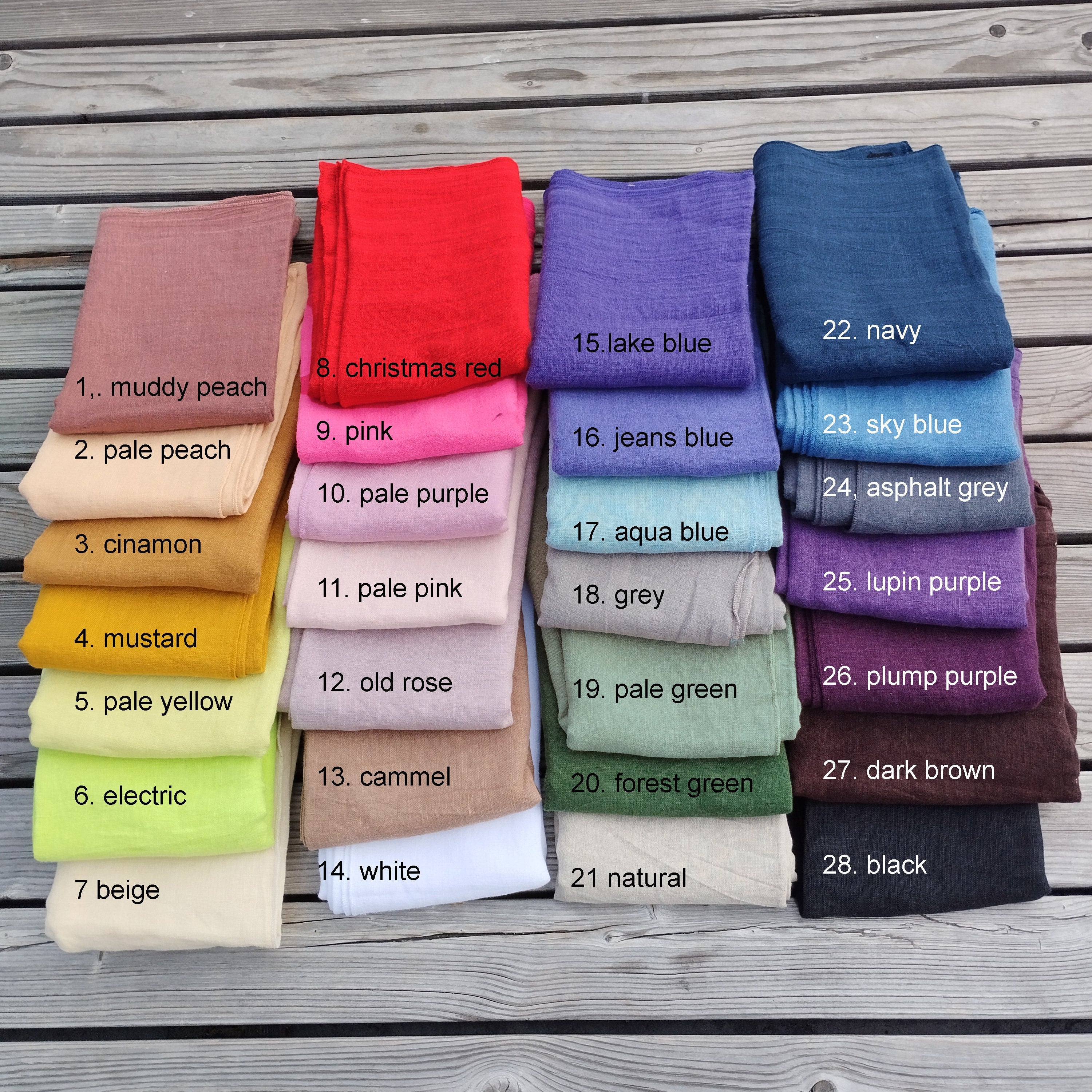 Linen Scarf - Unisex Soft Breathable Flax Stole | Large & Skinny Sheer Wrap