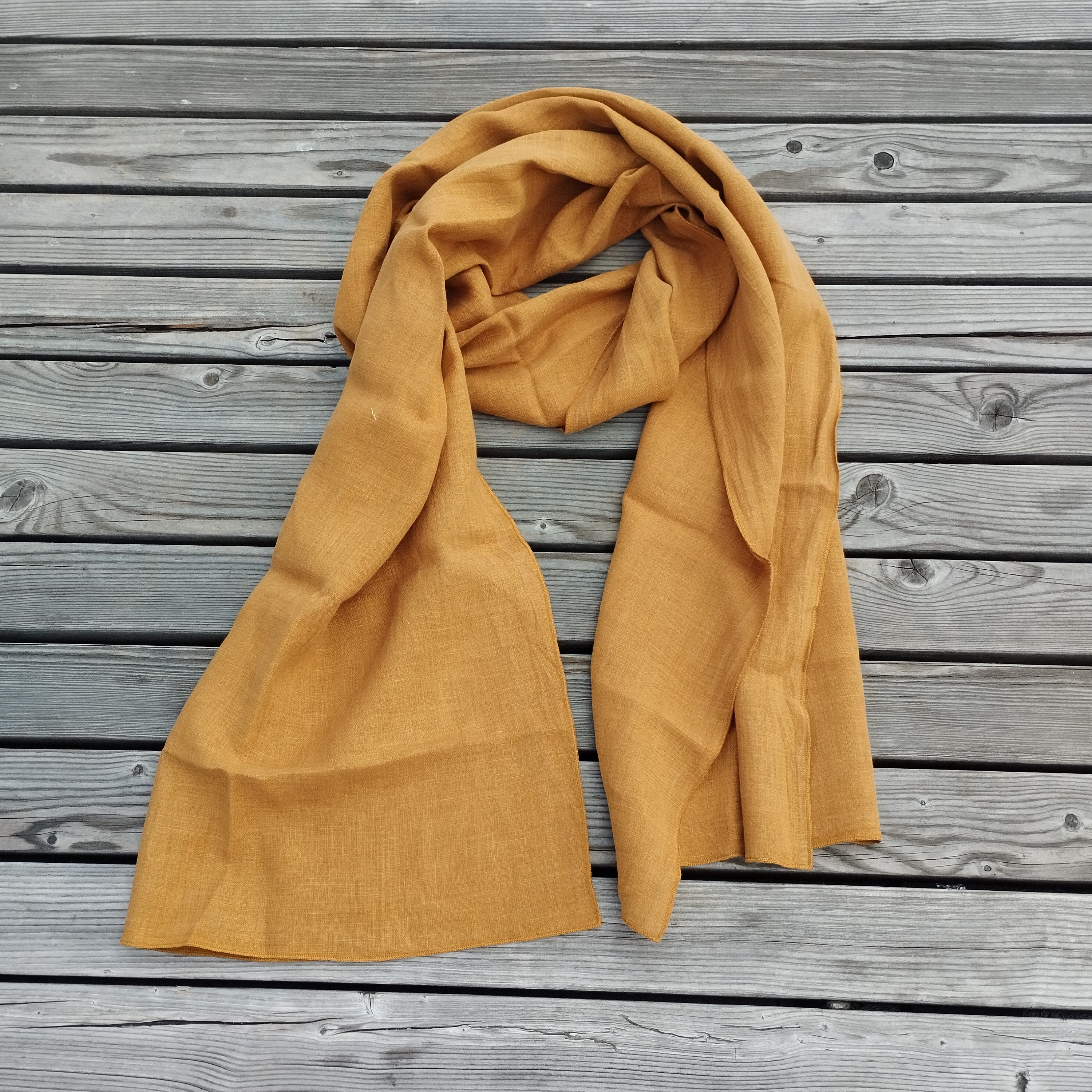 Linen Scarf Unisex – 100% Linen Gauze Shawl | Soft Breathable Flax Stole Gift