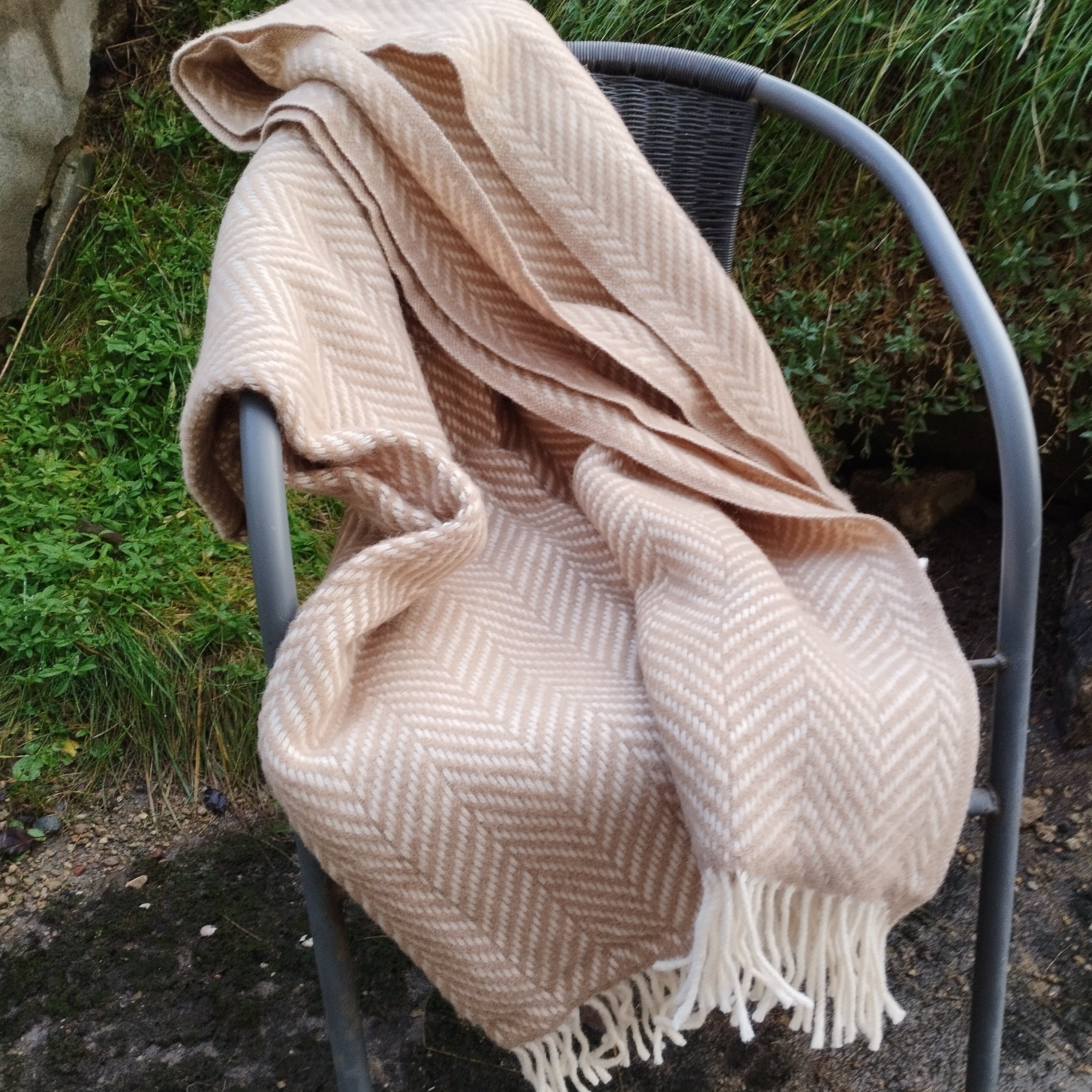 Extra fine quality lambswool blanket soft warm and cozy large brown large sofa throw plaid blanket MERINO WOOL 150x220cm/55x79 inch IN2NORD