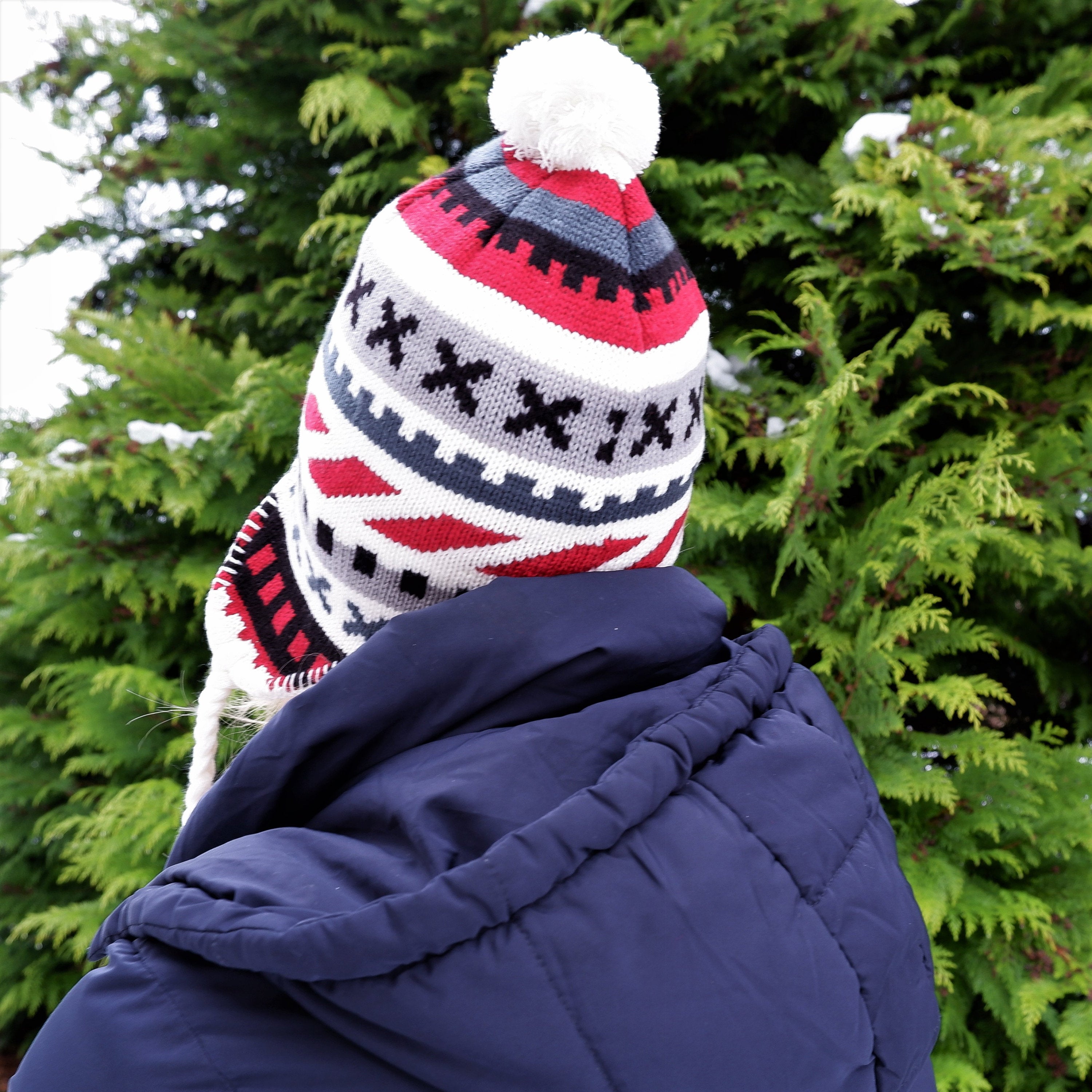 Knitted Wool Hat - Soft Warm Earflap Hat with Fleece Lining | Unisex Winter Cap