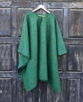 Wool poncho OLAND Unisex ruana cape, Green wool blanket poncho with or without  hood, Comfortable cape cloak shawl outdoor for men or women