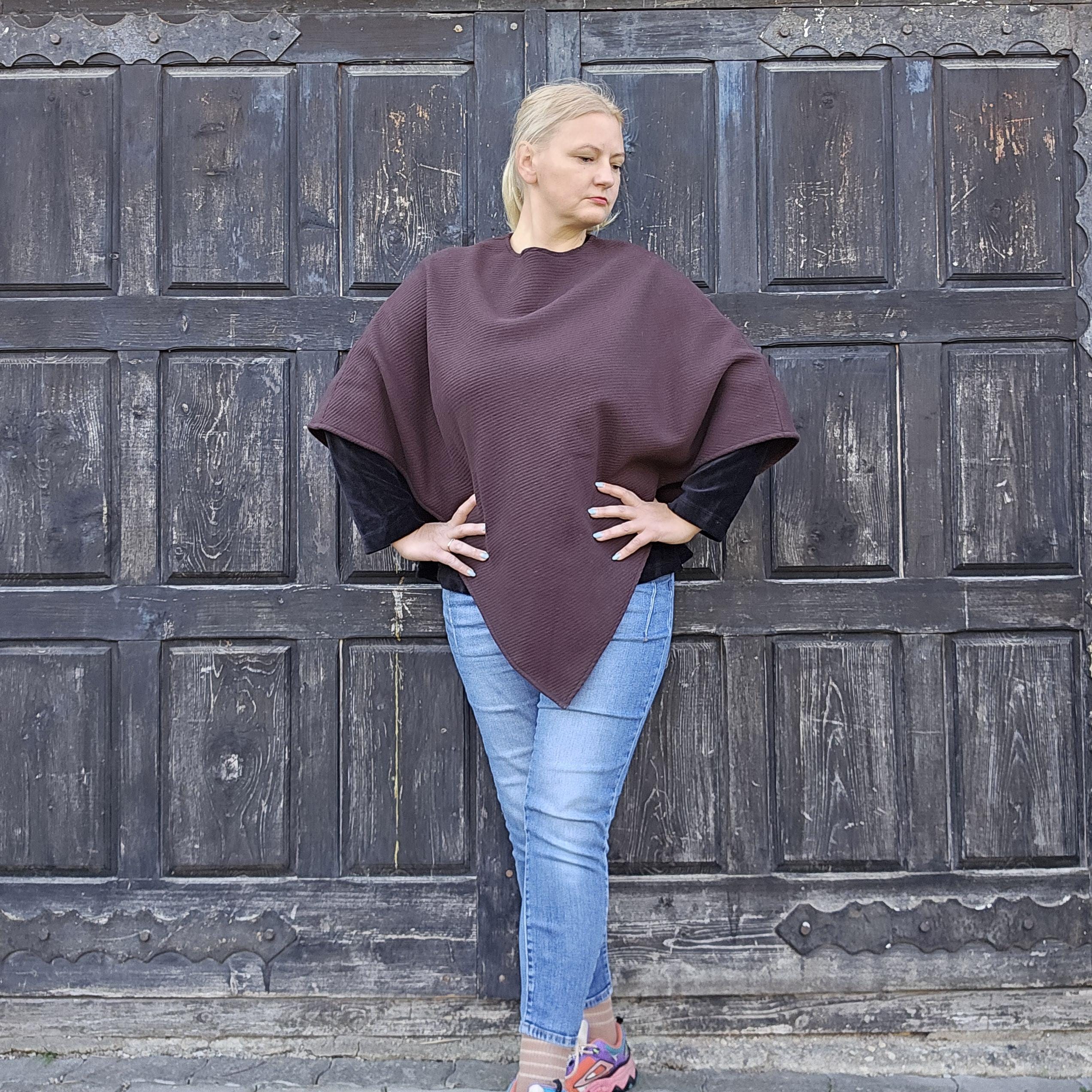 Wool Blanket Poncho - Soft Brown Wool Cape | Comfortable Unisex Hooded Shawl