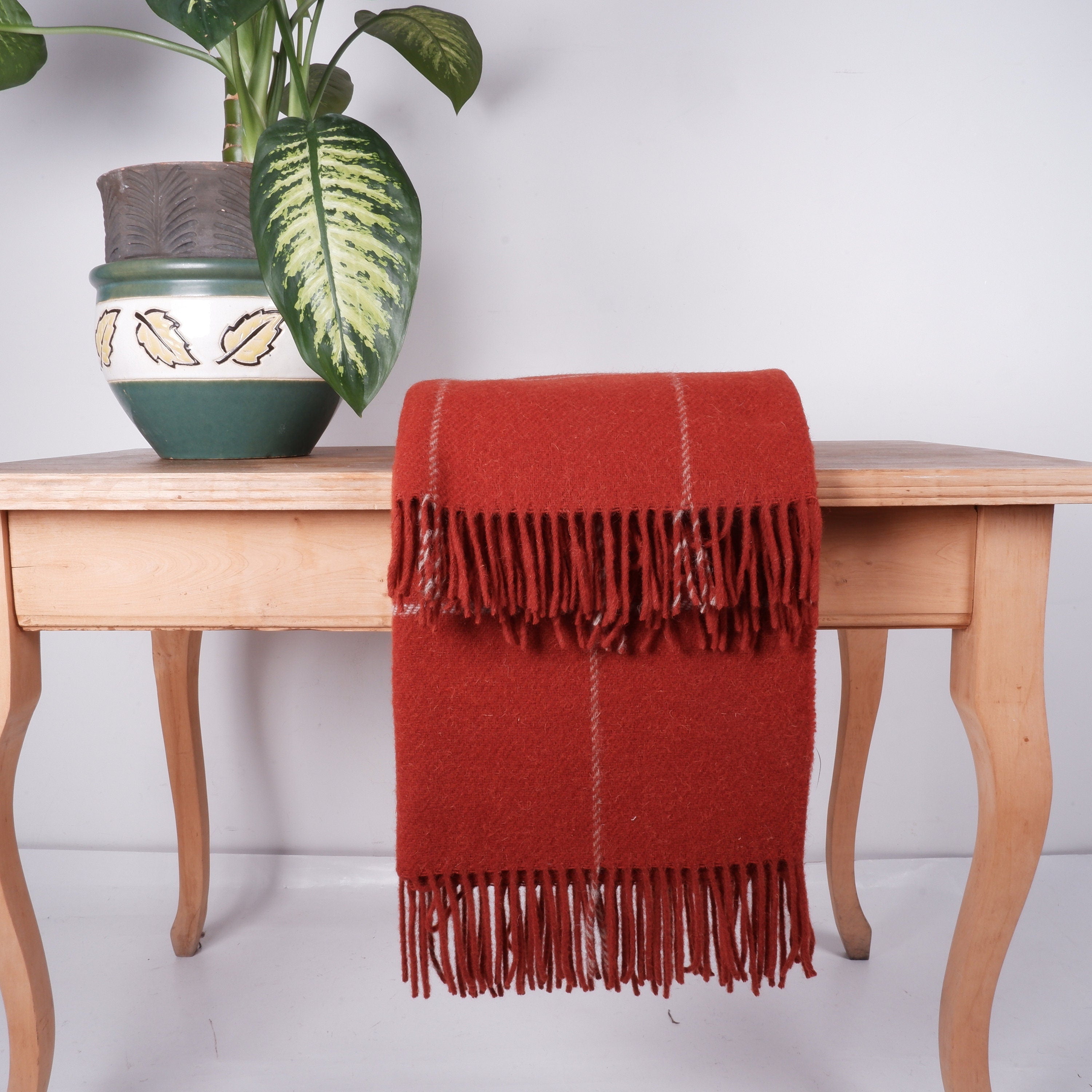 New Zealand Wool Blanket – Classic Plaid Sofa Throw | Warm, Breathable, Hypoallergenic