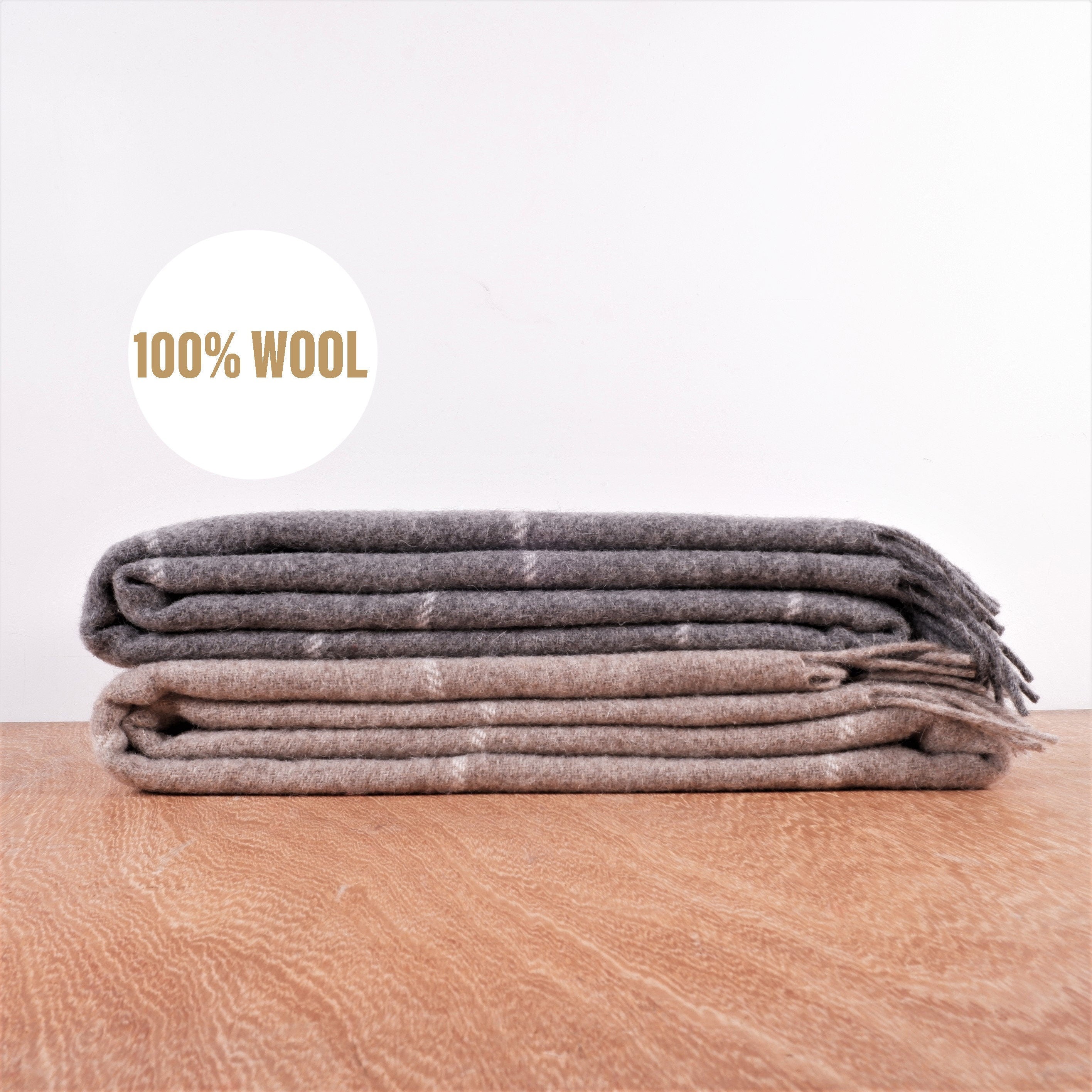 New Zealand Wool Blanket – Warm Winter Throw | Natural Wool Cover, Cozy Plaid