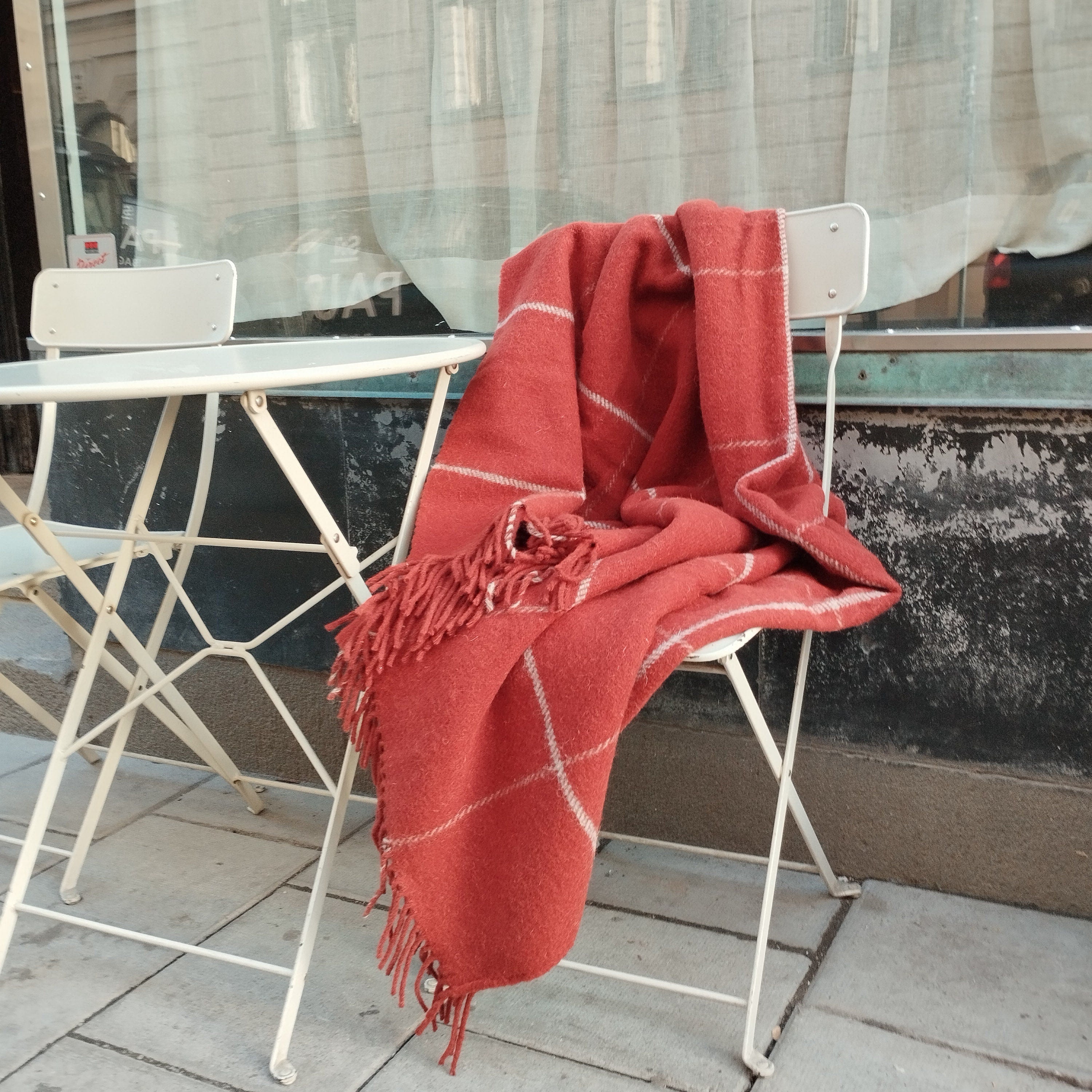 Wool Blanket – Scandinavian Plaid Sofa Couch Throw | Warm Thick Bedspread for Cozy Home