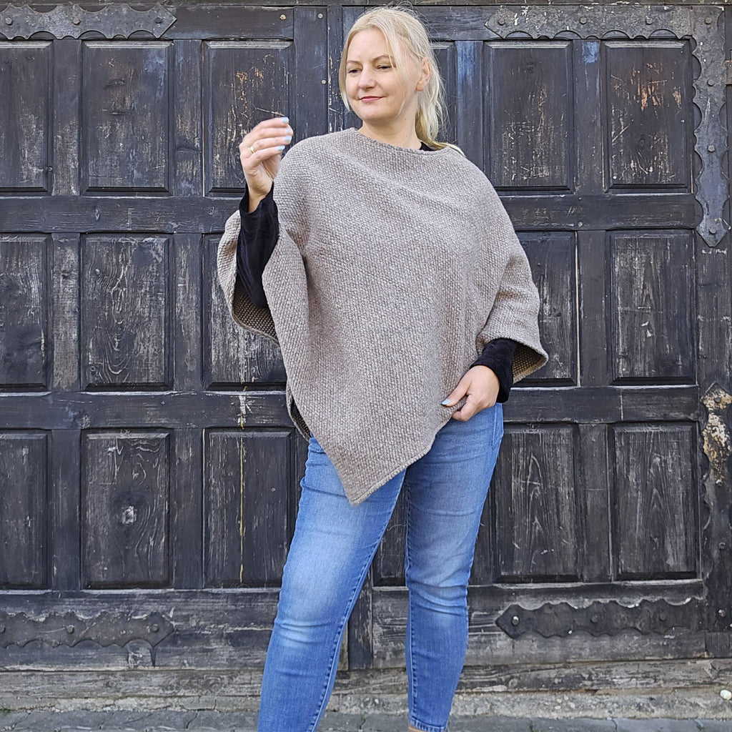 Wool Blanket Poncho – Hooded Wool Cape | Comfortable Outdoor Cape, Unisex