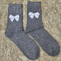 Thin Merino Wool Socks - Size EUR 35-38 39-42 Nordic warm socks for men or women Unisex Hiking Running everyday GRAY pink black navy red Bow