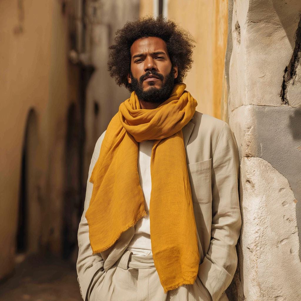 Linen Scarf - Soft Flax Stole | Unisex Sheer Gauze Wrap | Lightweight Eco Friendly Gift