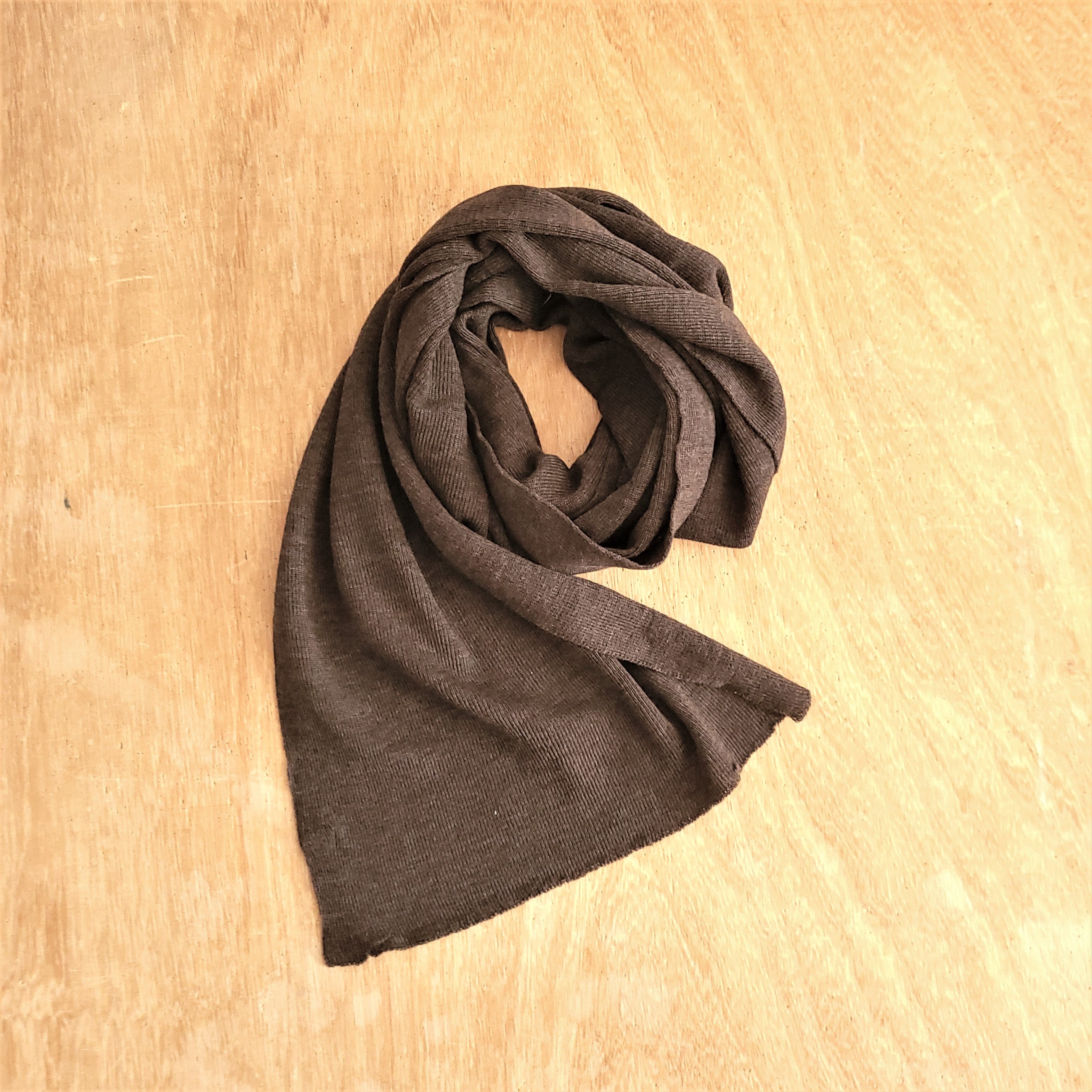 Merino Wool Scarf – Lightweight Brown Wool Shawl | Soft, Thermal, Machine Washable