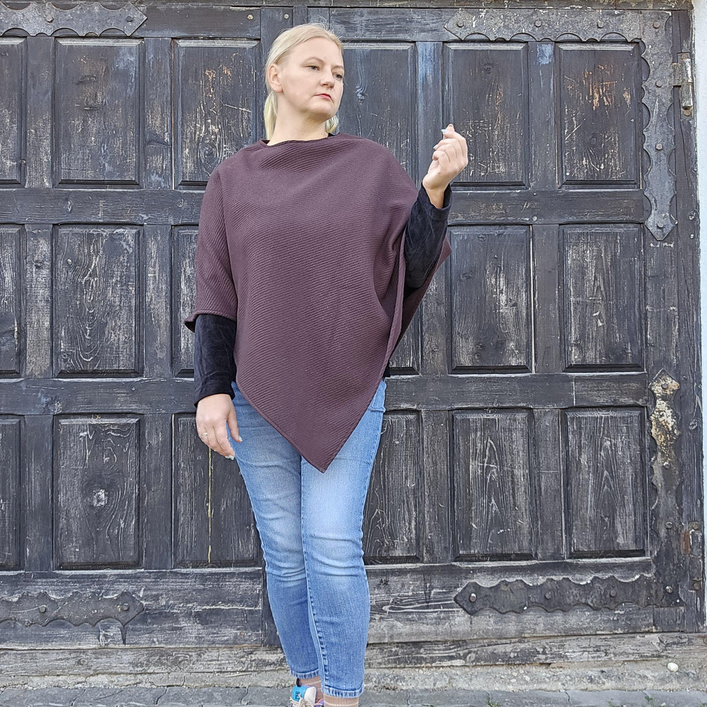 Wool Blanket Poncho - Soft Brown Wool Cape | Comfortable Unisex Hooded Shawl