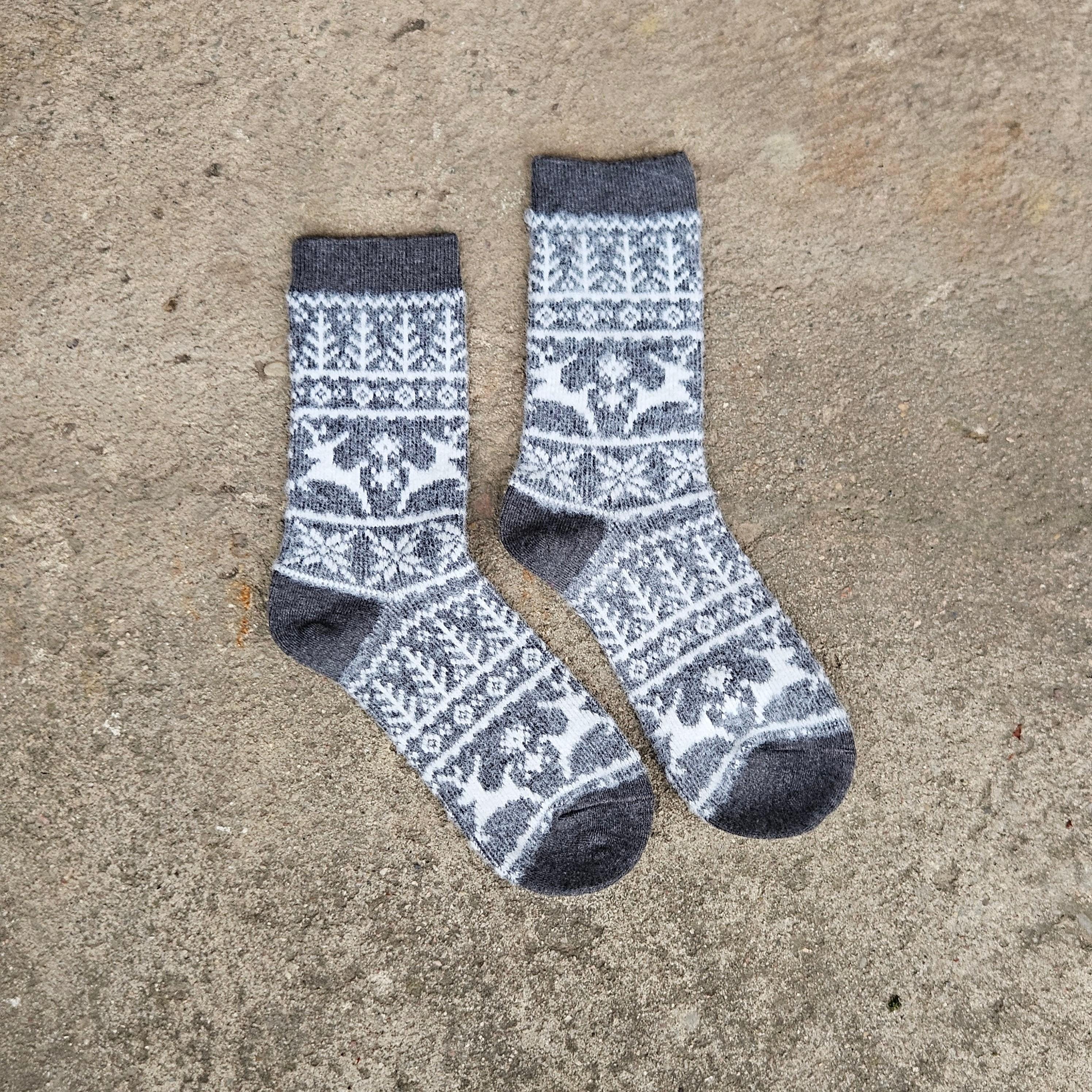 Alpaca Wool Socks - Warm Nordic Lapland Ankle Socks for Men Women Unisex
