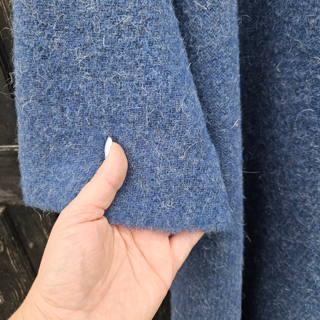 Wool Poncho - Unisex Ruana Cape | Grey Wool Blanket | Comfortable Cloak With Or Without Hood
