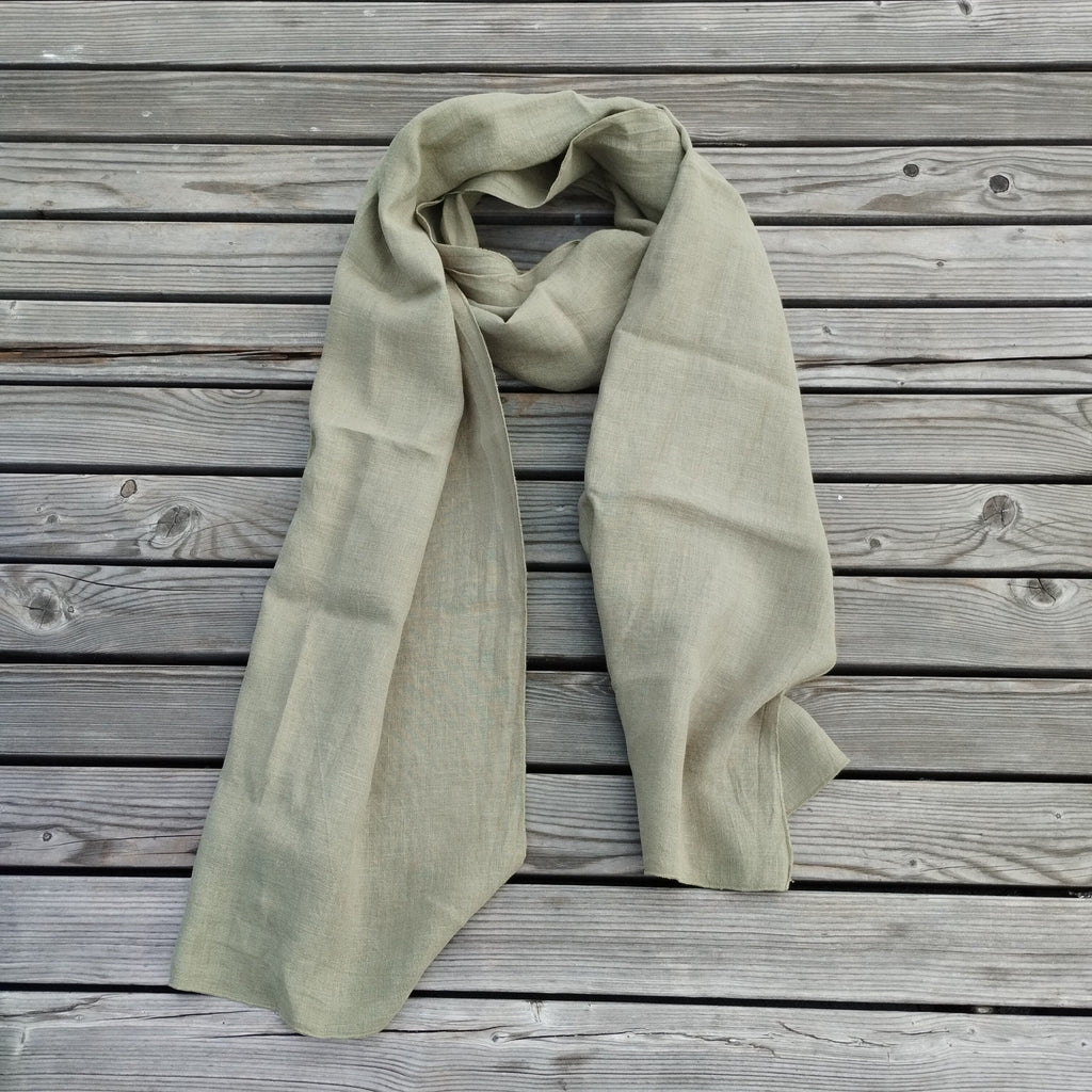 100% Linen Scarf unisex - Women Men - husband brother gift flax stole - large or skinny - Linen Gauze sheer Shawl father day present son