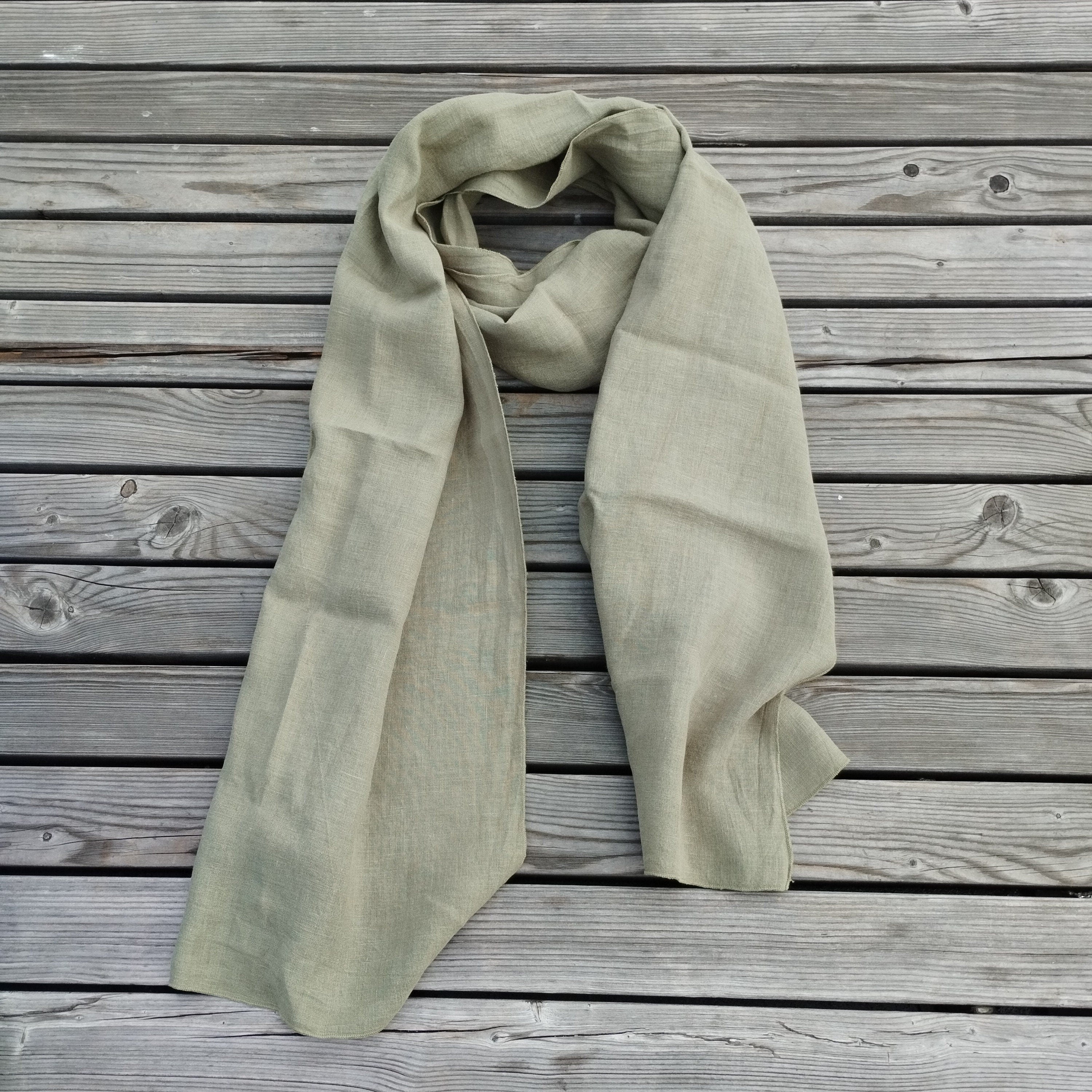 100% Linen Scarf unisex - Women Men - husband brother gift flax stole - large or skinny - Linen Gauze sheer Shawl father day present son