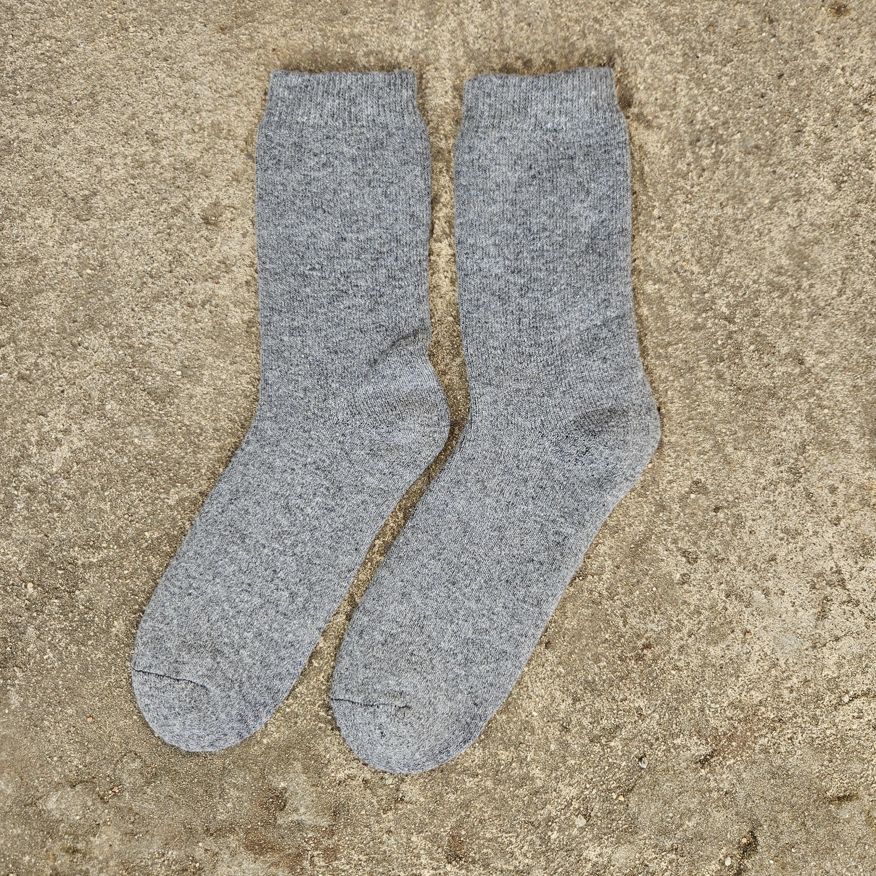 MERINO WOOL Socks thicker - Size EUR 39-42 43-46 Men Unisex Classic Brown Gray Back Navy  - Nordic walking socks Hiking everyday warm socks