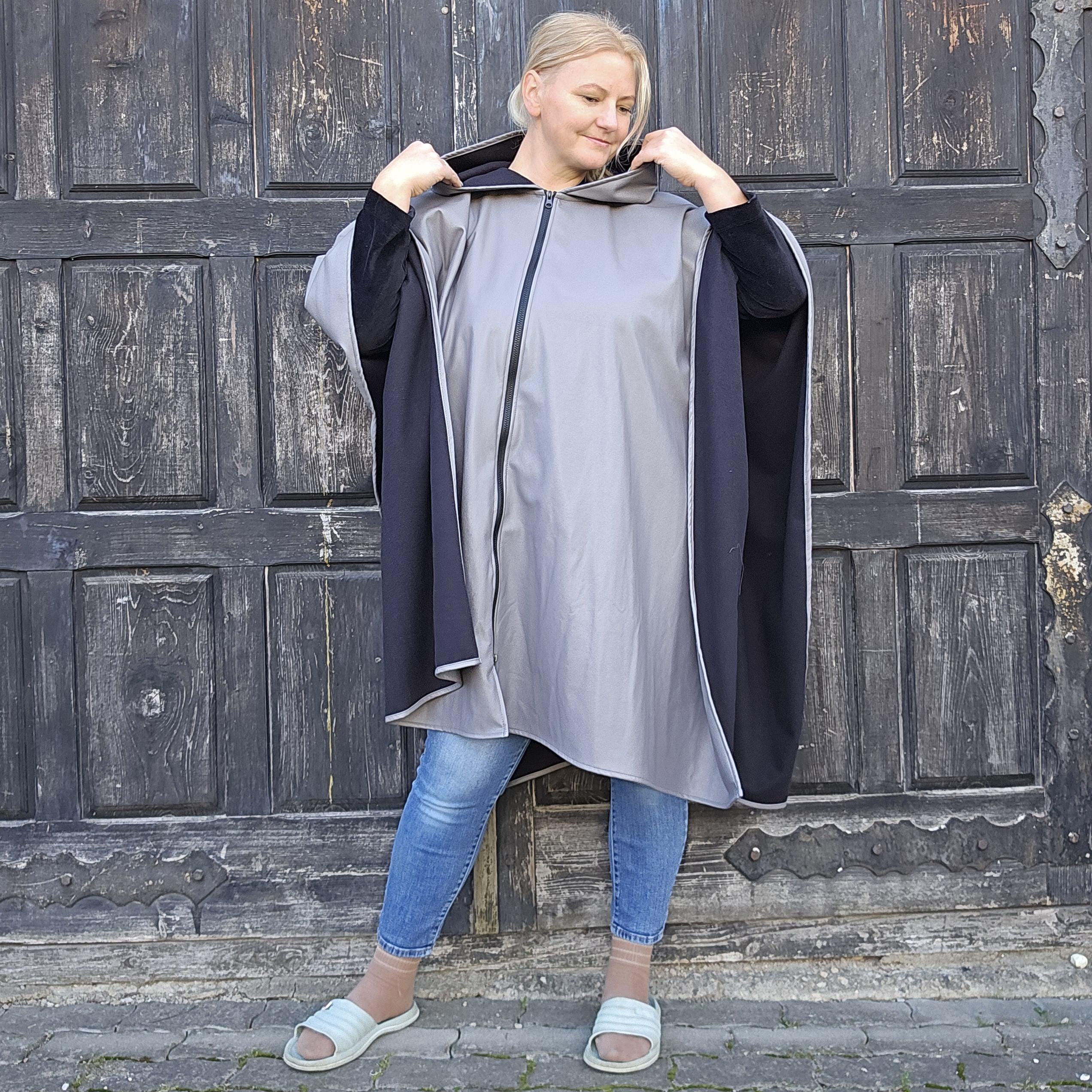 Waterproof Poncho - Unisex Rain Jacket Poncho with Hood | Lightweight Windproof Cloak