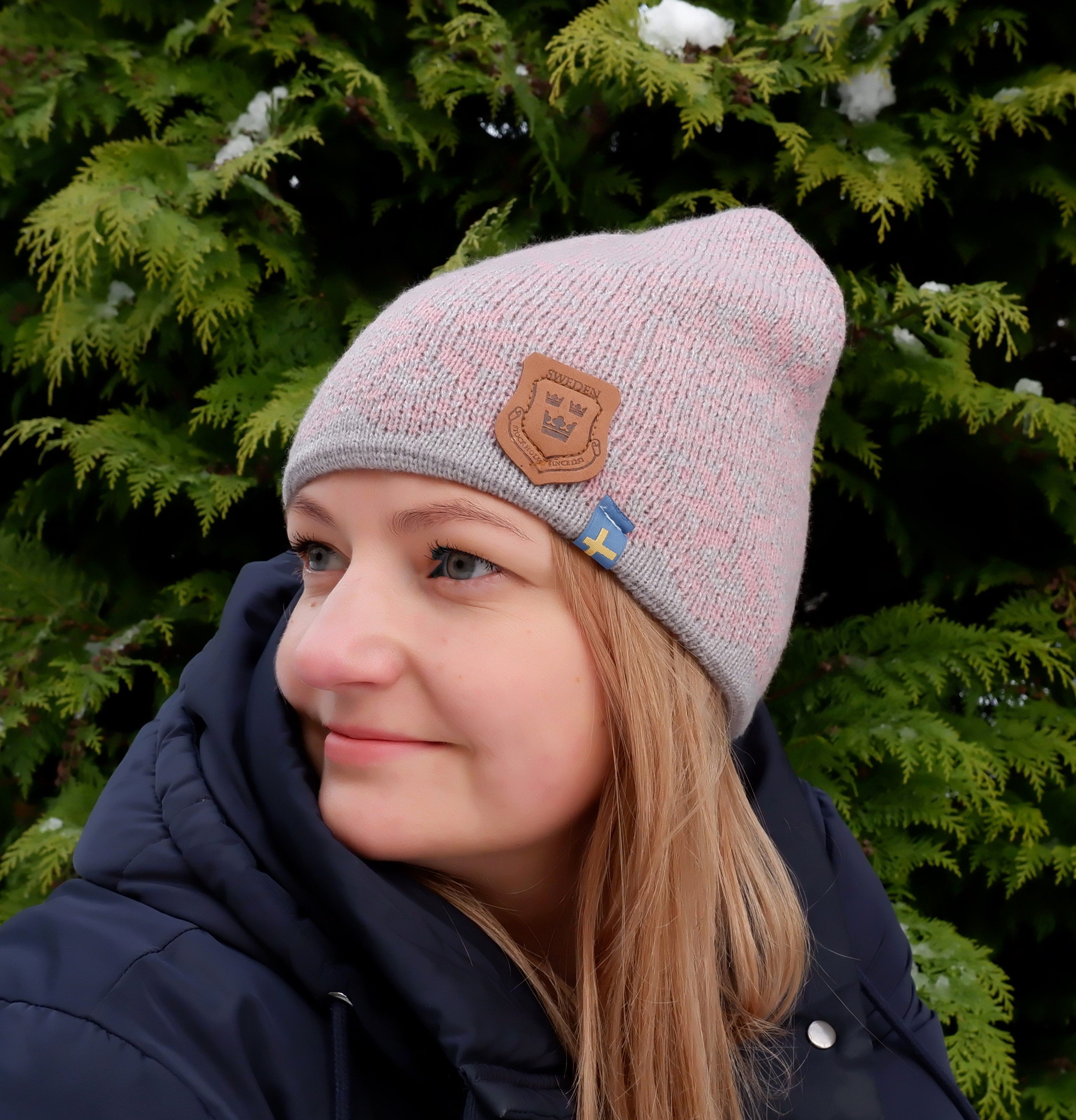 Knitted Wool Hat - Unisex Winter Beanie With Snowflake Pattern | Warm Soft Merino Wool