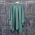 Wool Poncho – Comfortable Unisex Ruana Cape | Green Wool Blanket Shawl, Hooded or Without Hood