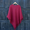 Wool Blanket Poncho – Hooded Wool Cape with Fringes | Cozy Winter Wrap
