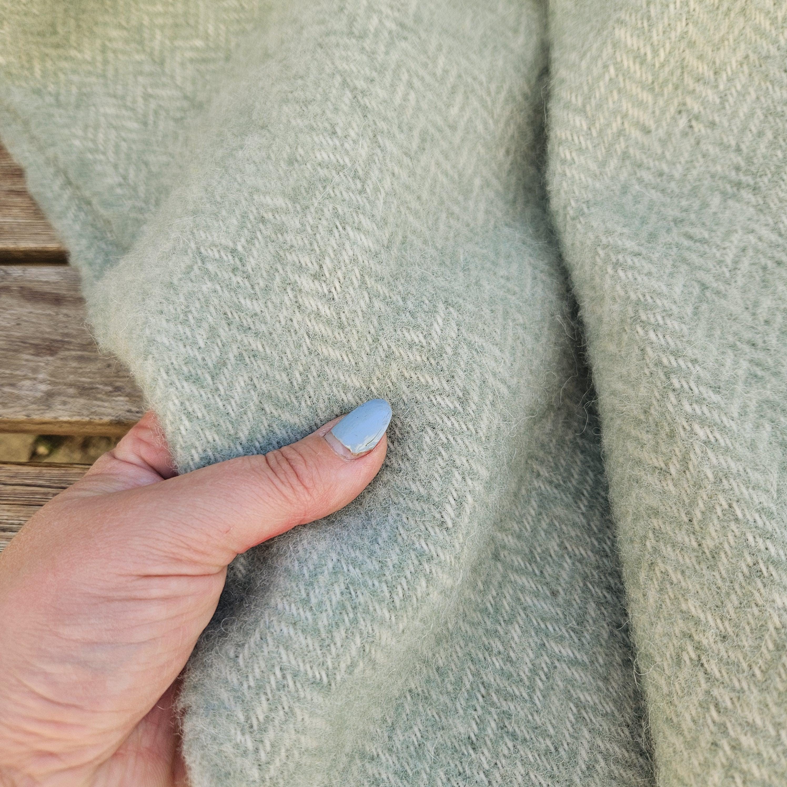 Herringbone WOOL BLANKET Hera in New Zealand wool Natural sofa throw Doublesided plaid IN2NORD Europe Aesthetic home Winter blanket