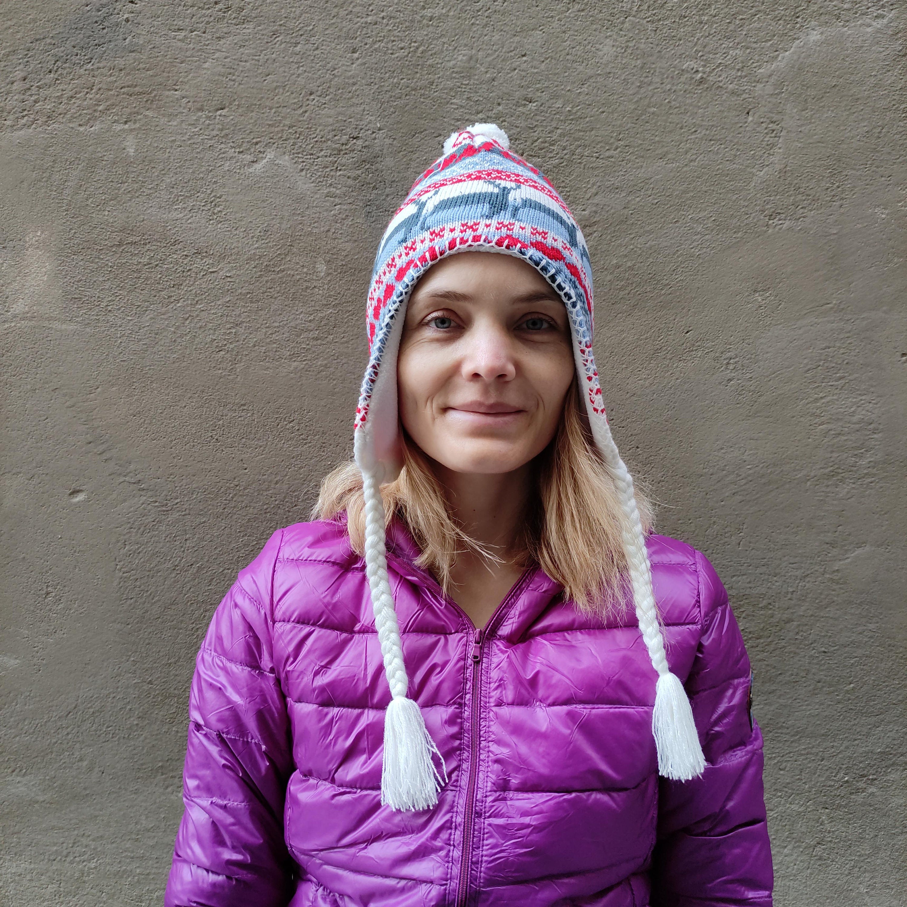 Wool Knitted Beanie - Hand Knit Warm Beanie With Earflap, Fleece Lined Hat