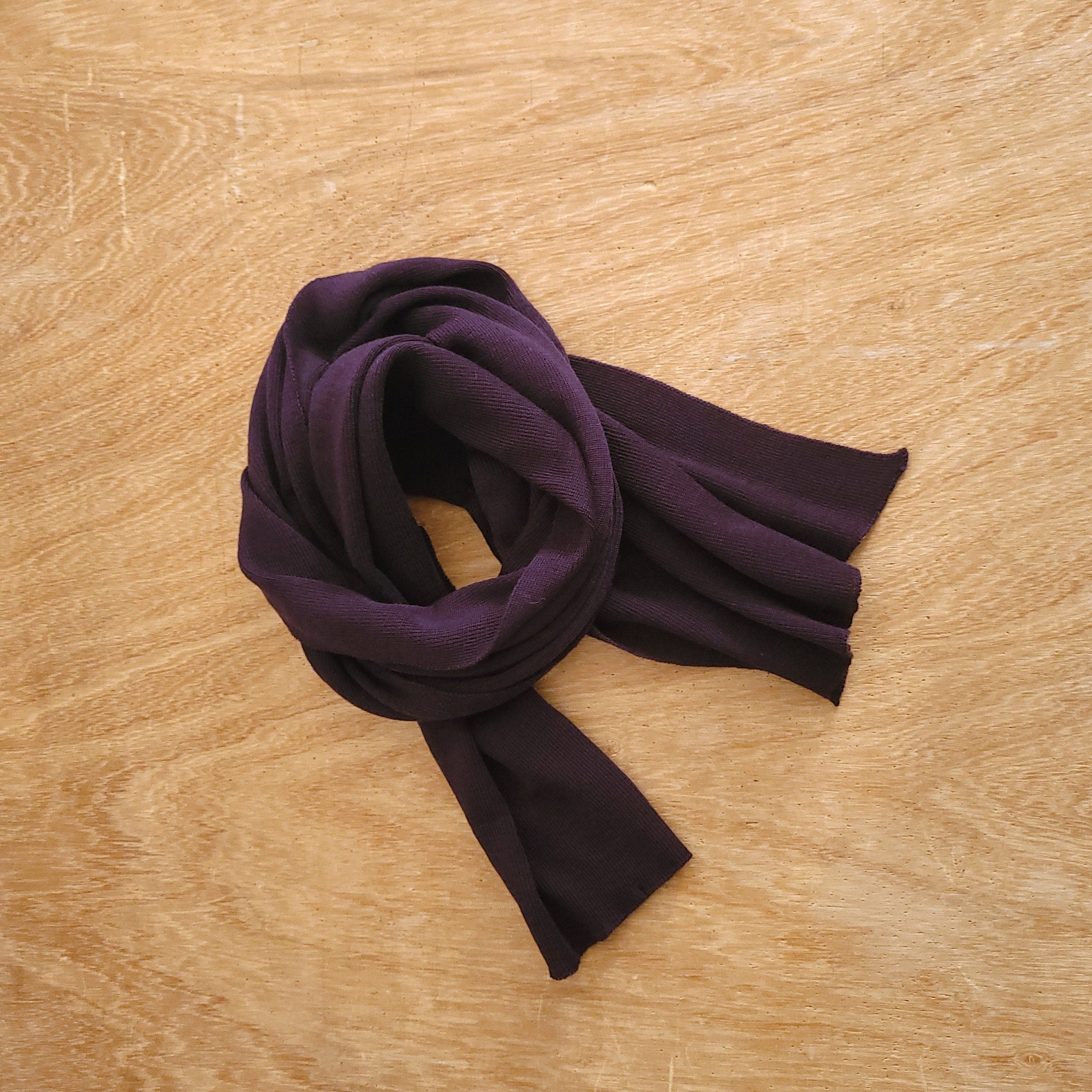 Merino Wool Scarf - Lightweight Purple Knitted Winter Wrap, Soft & Machine Washable