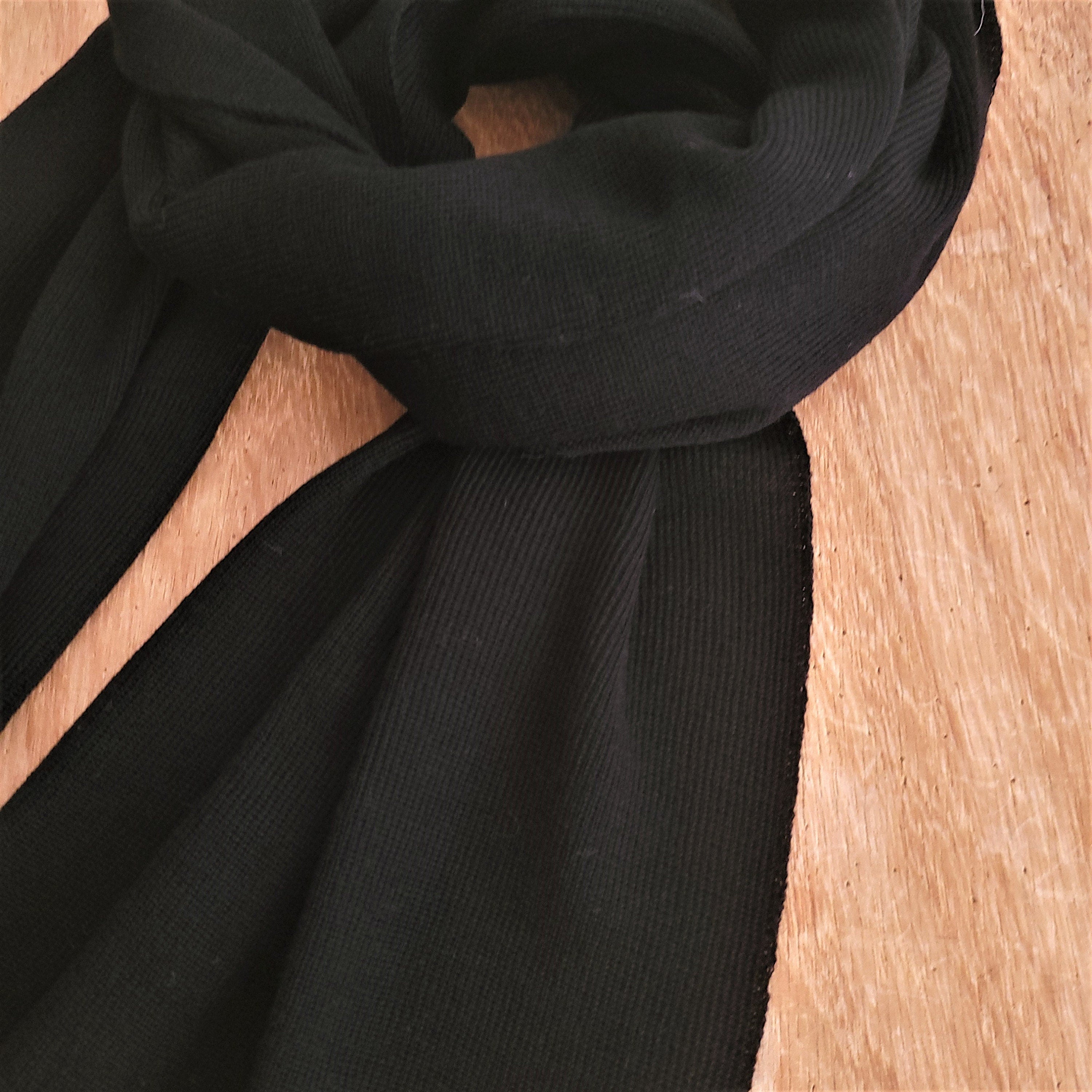 MERINO WOOL SCARF - Black/ Extra soft lightweight washable wool scarf for women and men/ 100% merino wool/ Valentines day gift idea for him