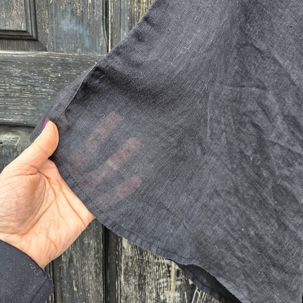 Linen Poncho Cape SOLNA - Lightweight Gauze Sheer Cover Up | Soft Breathable Fabric