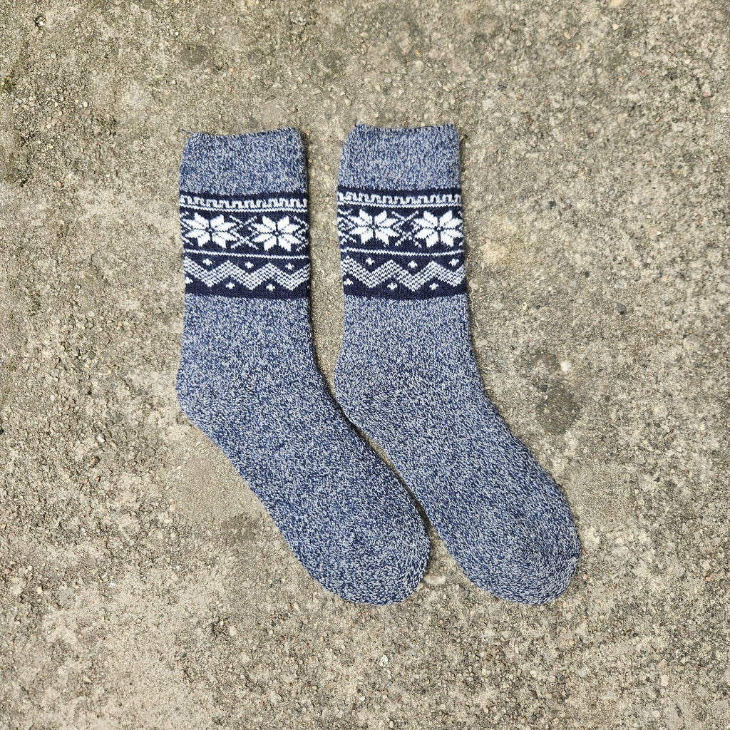 Alpaca Wool Socks NORDIC STAR – Diabetic Non Binding Top | Wide Fit Thick Wool Socks