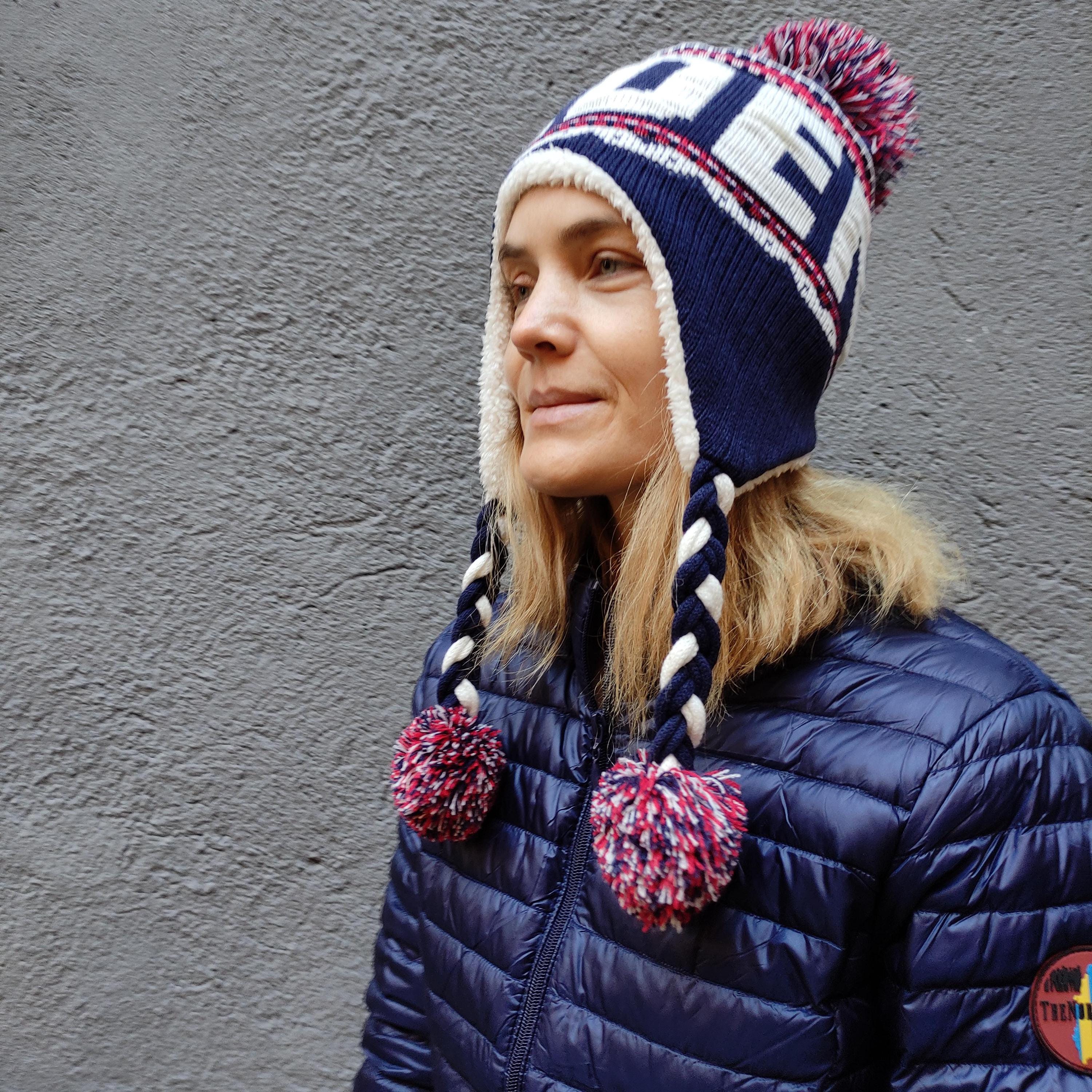 Merino Wool Hat - Soft Warm Winter Earflap Hat with Fleece Lining | Breathable Knitted Beanie