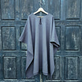 Wool Poncho - Unisex Ruana Cape | Grey Wool Blanket Hooded Shawl Cloak