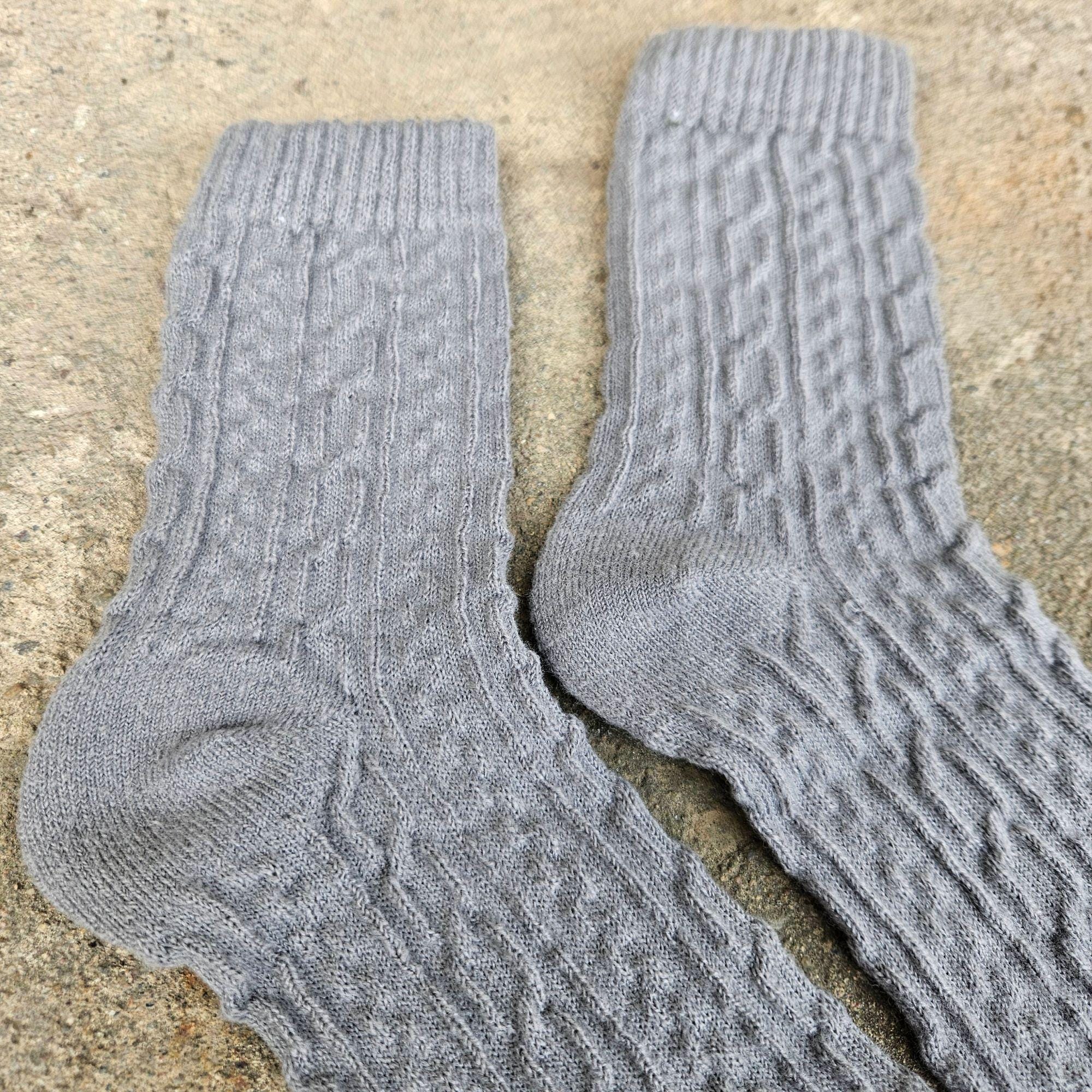 Thin Merino Wool Socks - Lightweight Gray Nordic Warm Hiking Socks For Men & Women