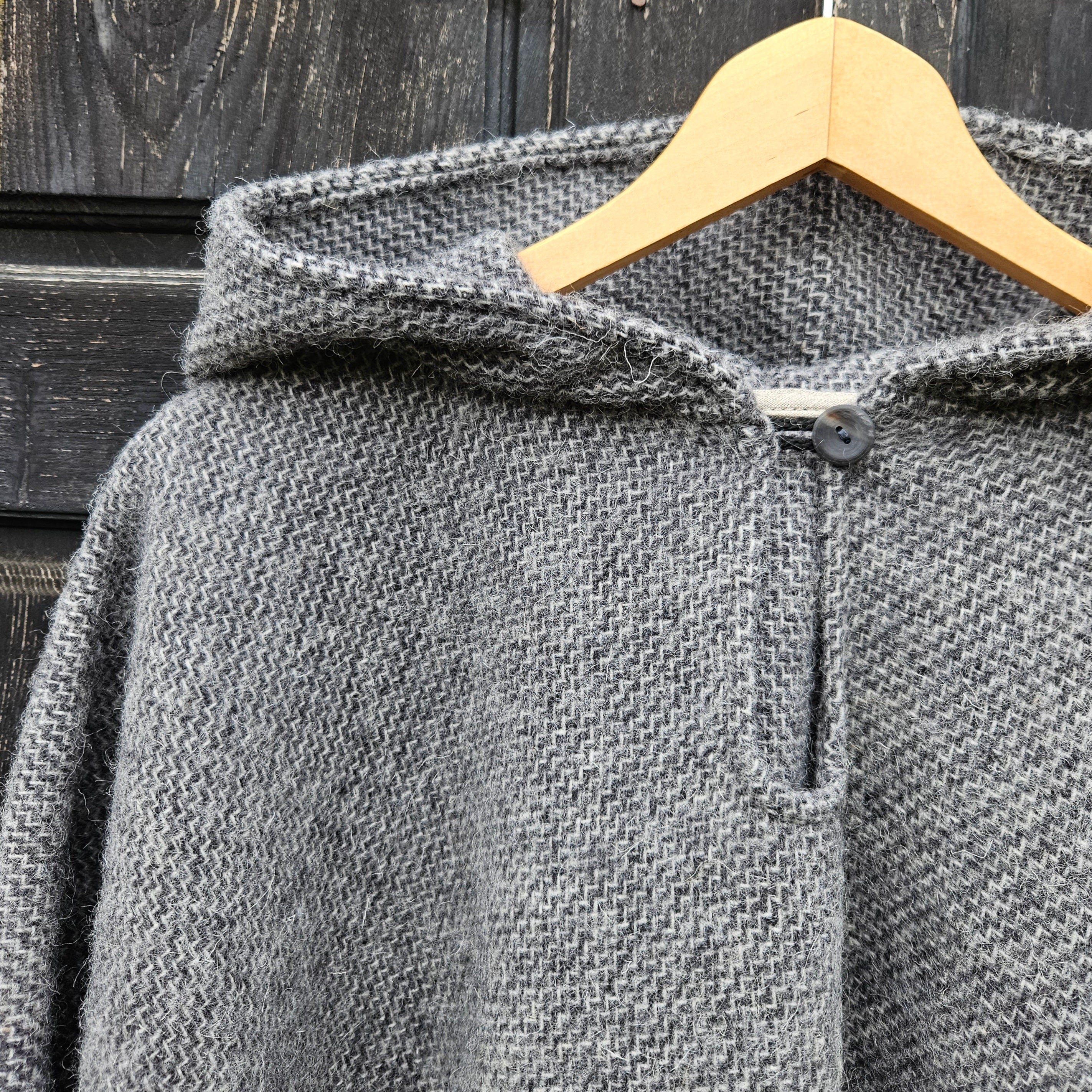 Wool Poncho Oland – Unisex Ruana Cape Grey Wool Blanket – Comfortable Outdoor Cloak