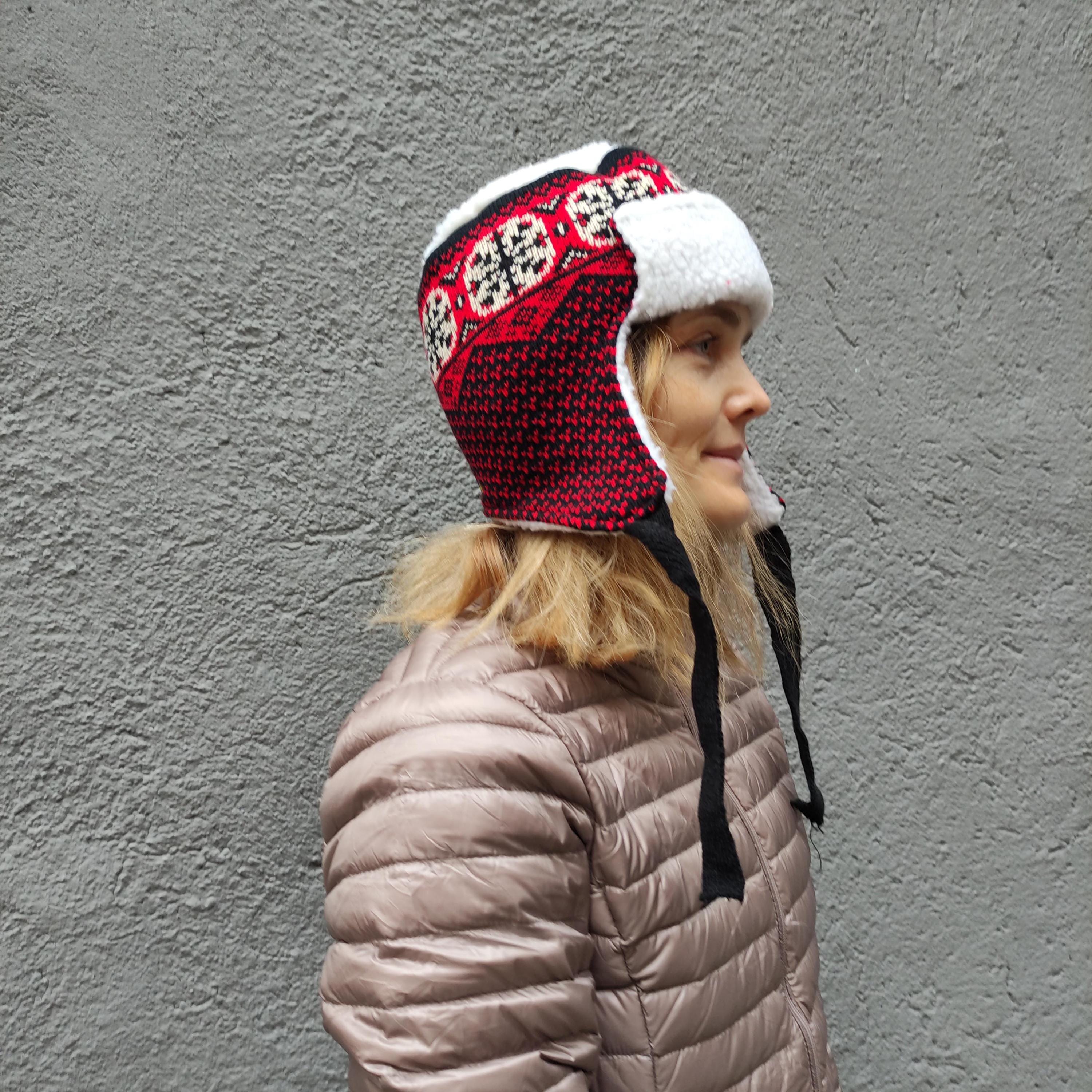 Wool Trapper Hat – Warm Winter Aviator Hat With Faux Fur Lining & Earflaps