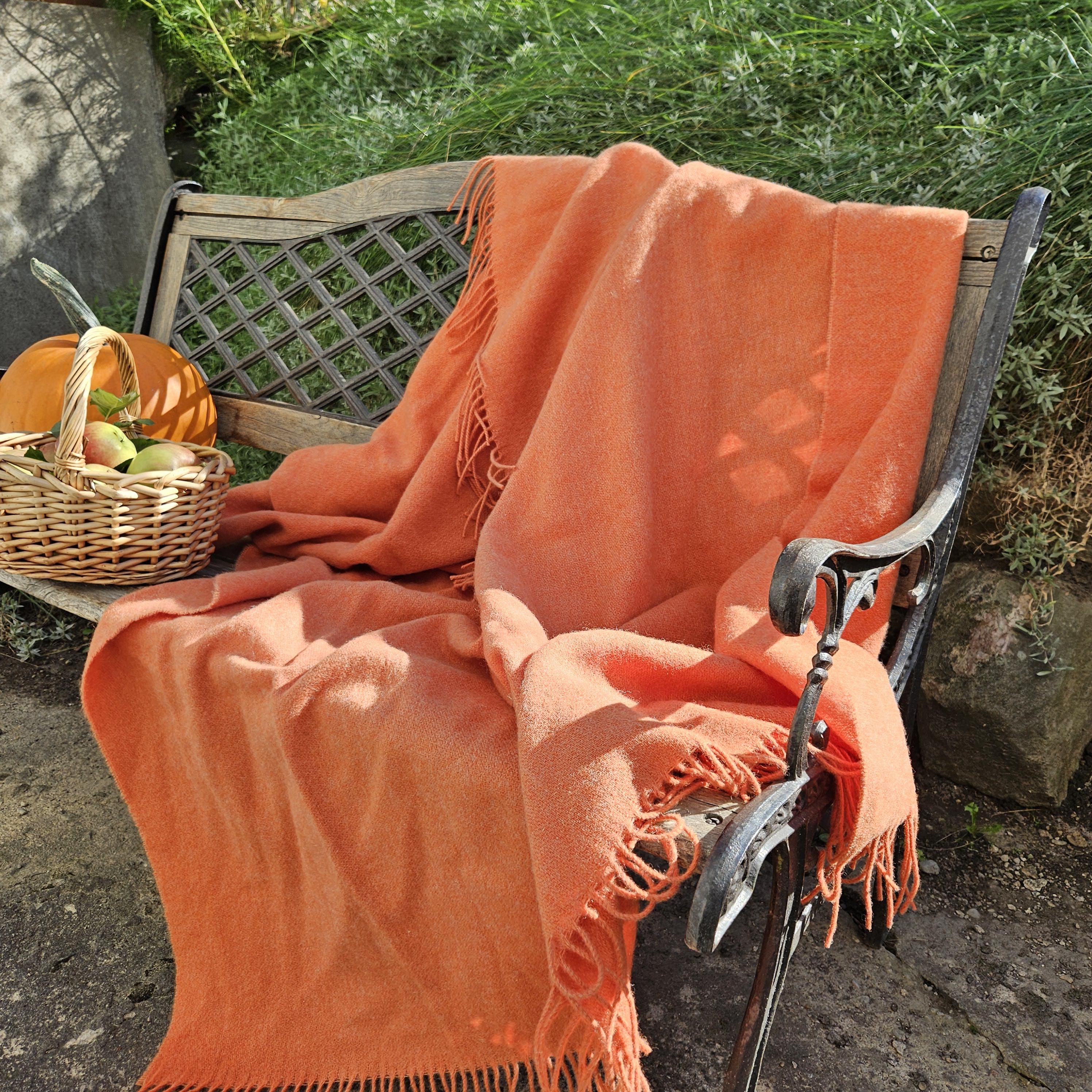 Lambswool Blanket – Reversible Wool Throw Plaid | Warm Winter Blanket, Cozy Home