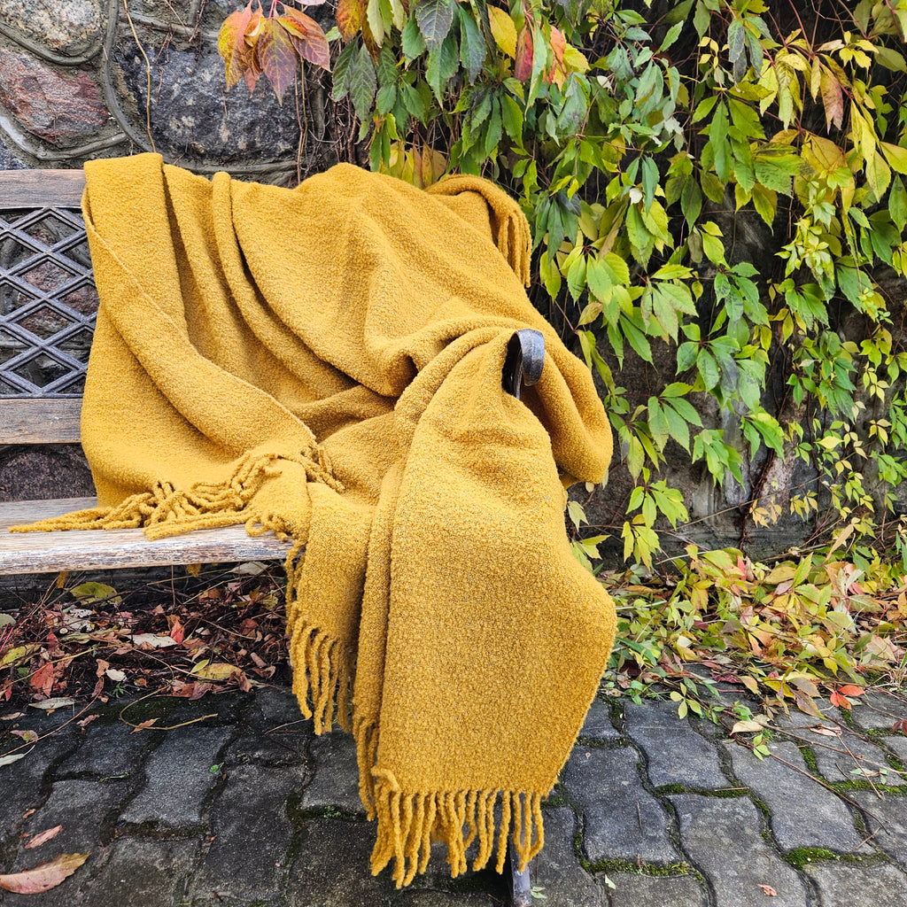Teddy Wool Blanket | Natural Wool Throw - Soft, Breathable & Hypoallergenic Cozy Plaid