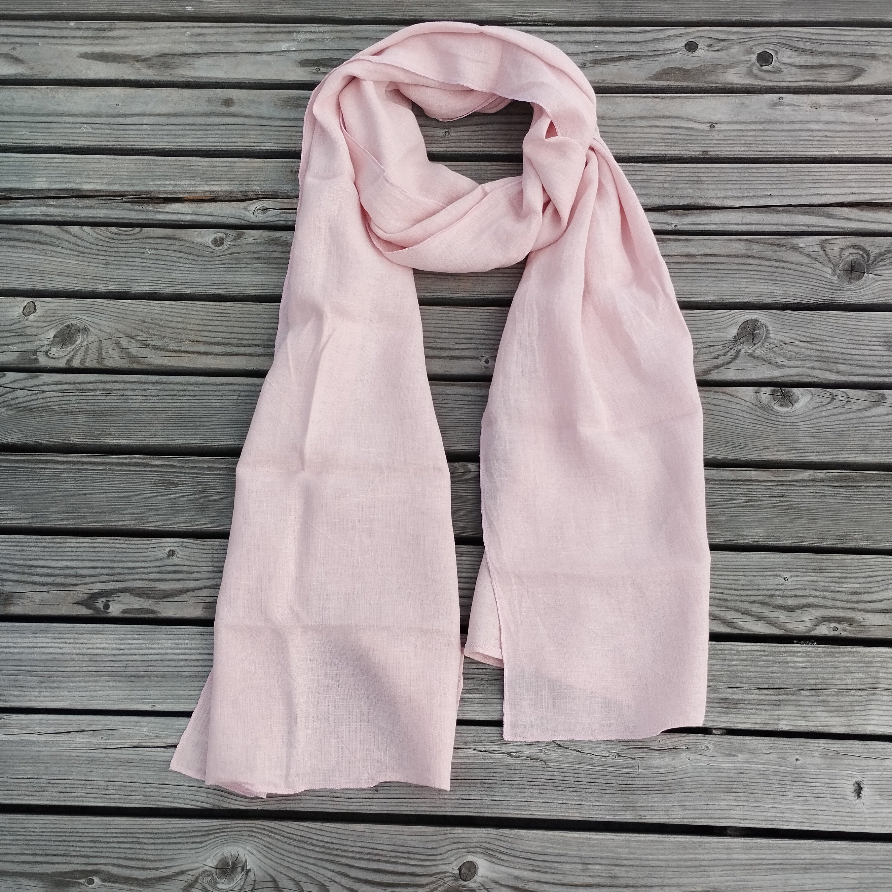 Linen Scarf - Soft Breathable Flax Scarf | Large, Skinny Sheer Gauze Shawl