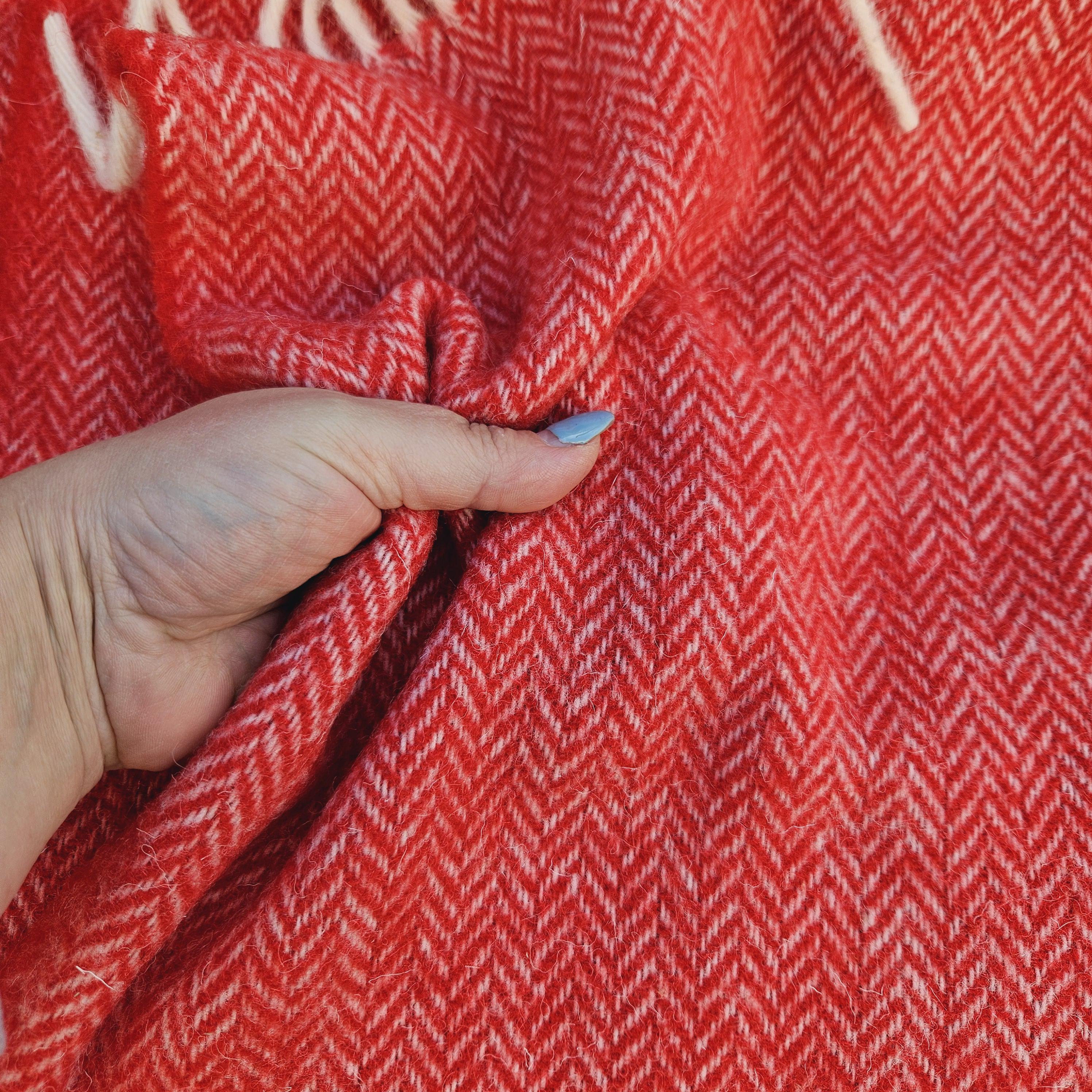 Wool Blanket - Natural Throw Plaid With Mustard Yellow, Soft Wool Coverlet