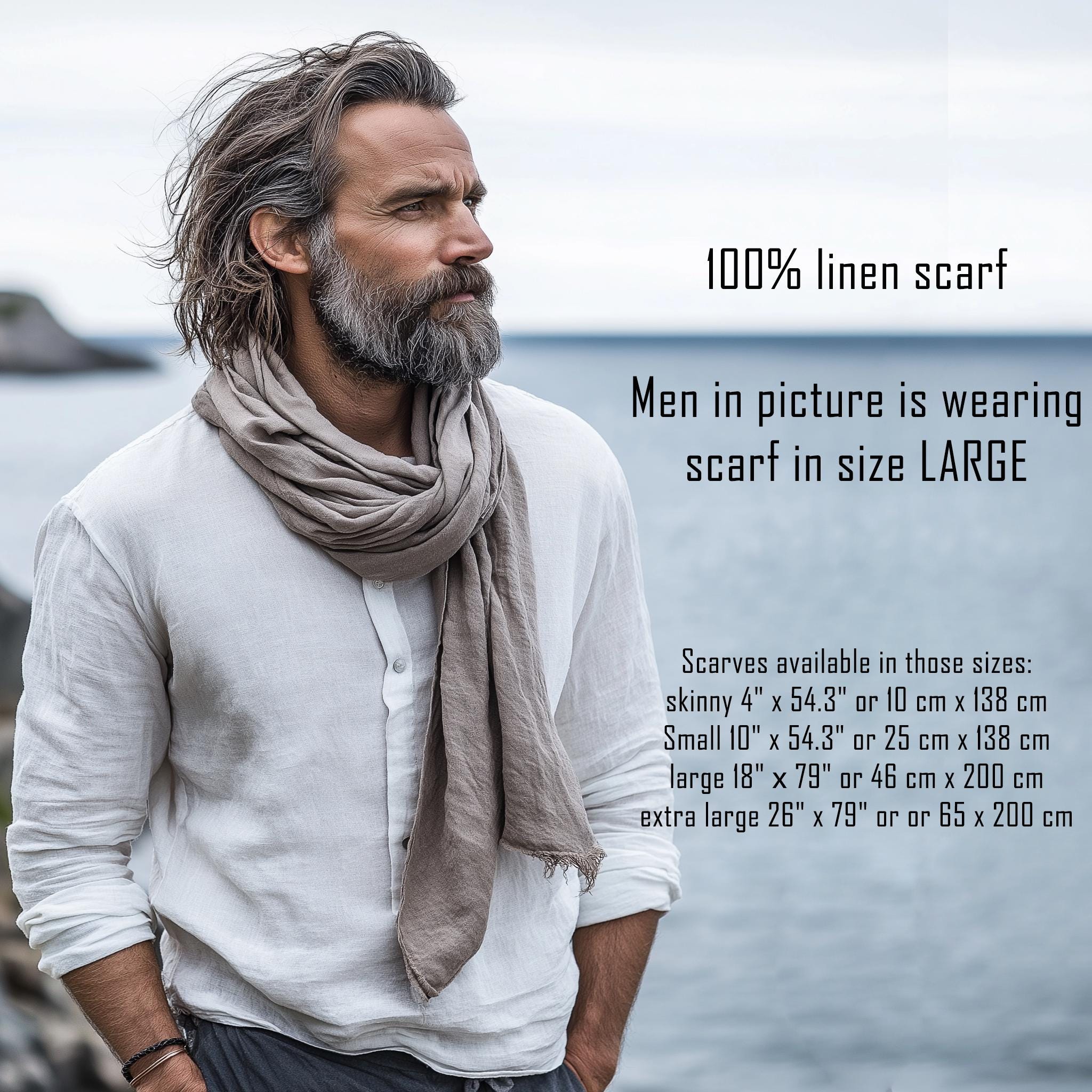 Linen Scarf Unisex – 100% Linen Gauze Scarf | Soft Breathable Flax Stole Gift
