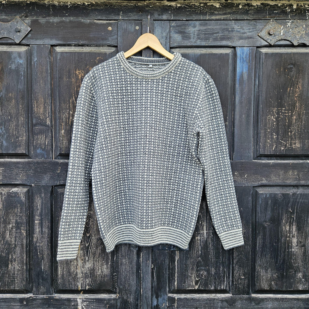 Fisherman Sweater Wool - Classic Scandinavian Knitwear Pullover With Ribbed Cuffs